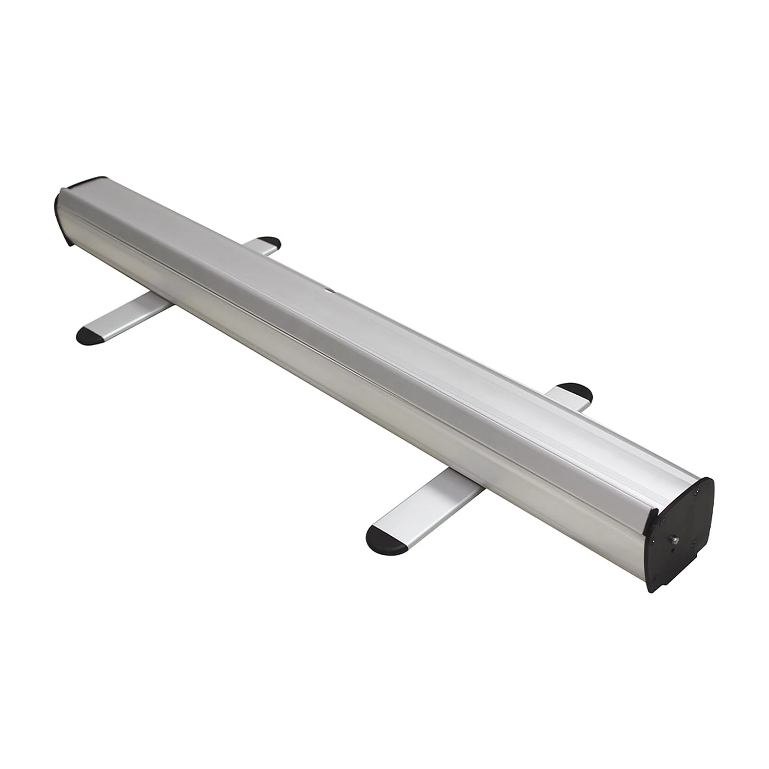 Roller banner cassette with twist-out feet