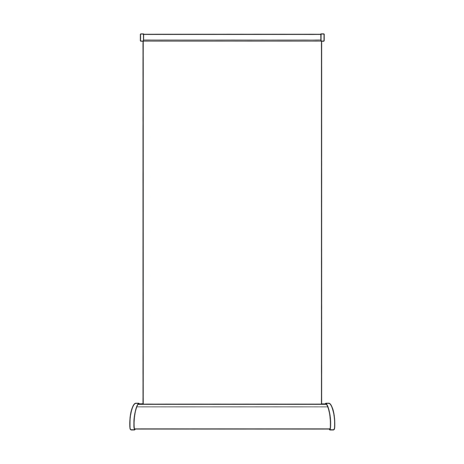 Merlin Cassette Roller Banner 850mm Wide line drawing