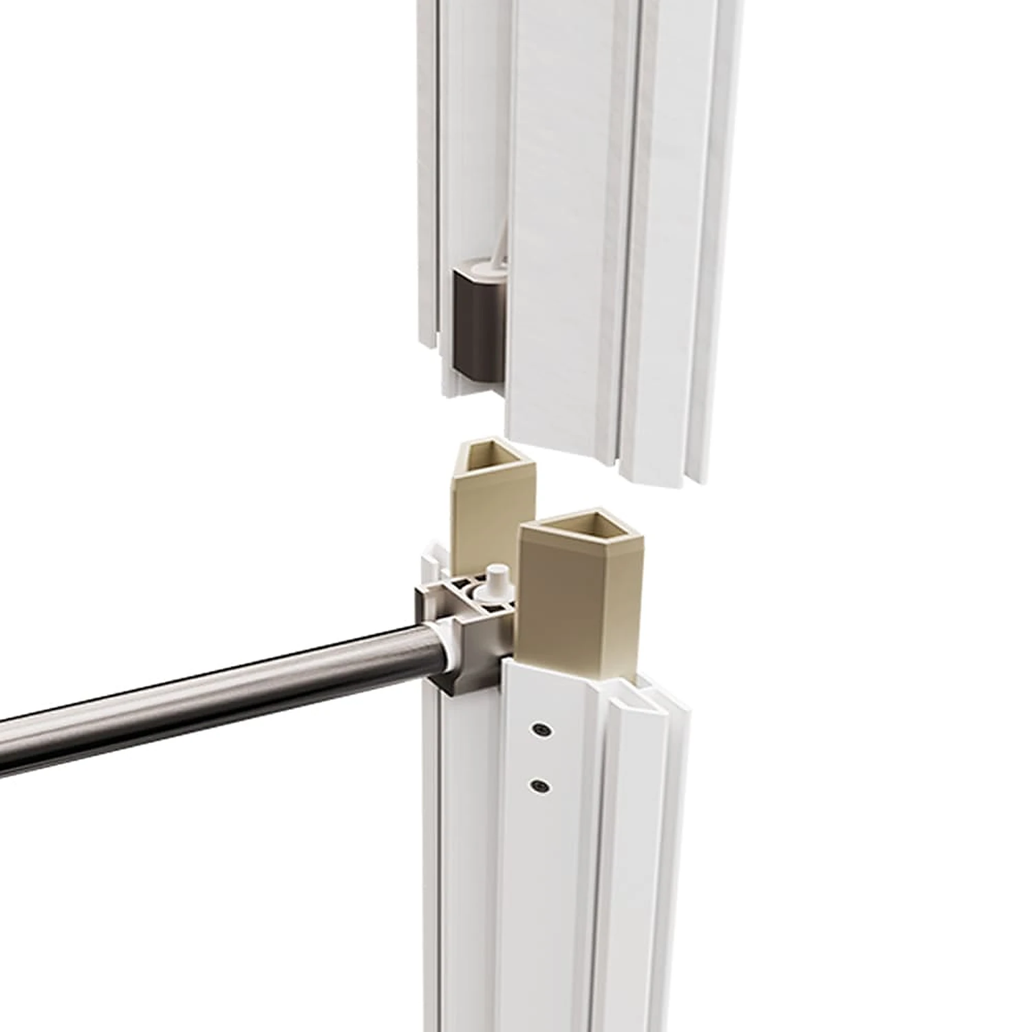 Lightbox frame connector block joining two profiles