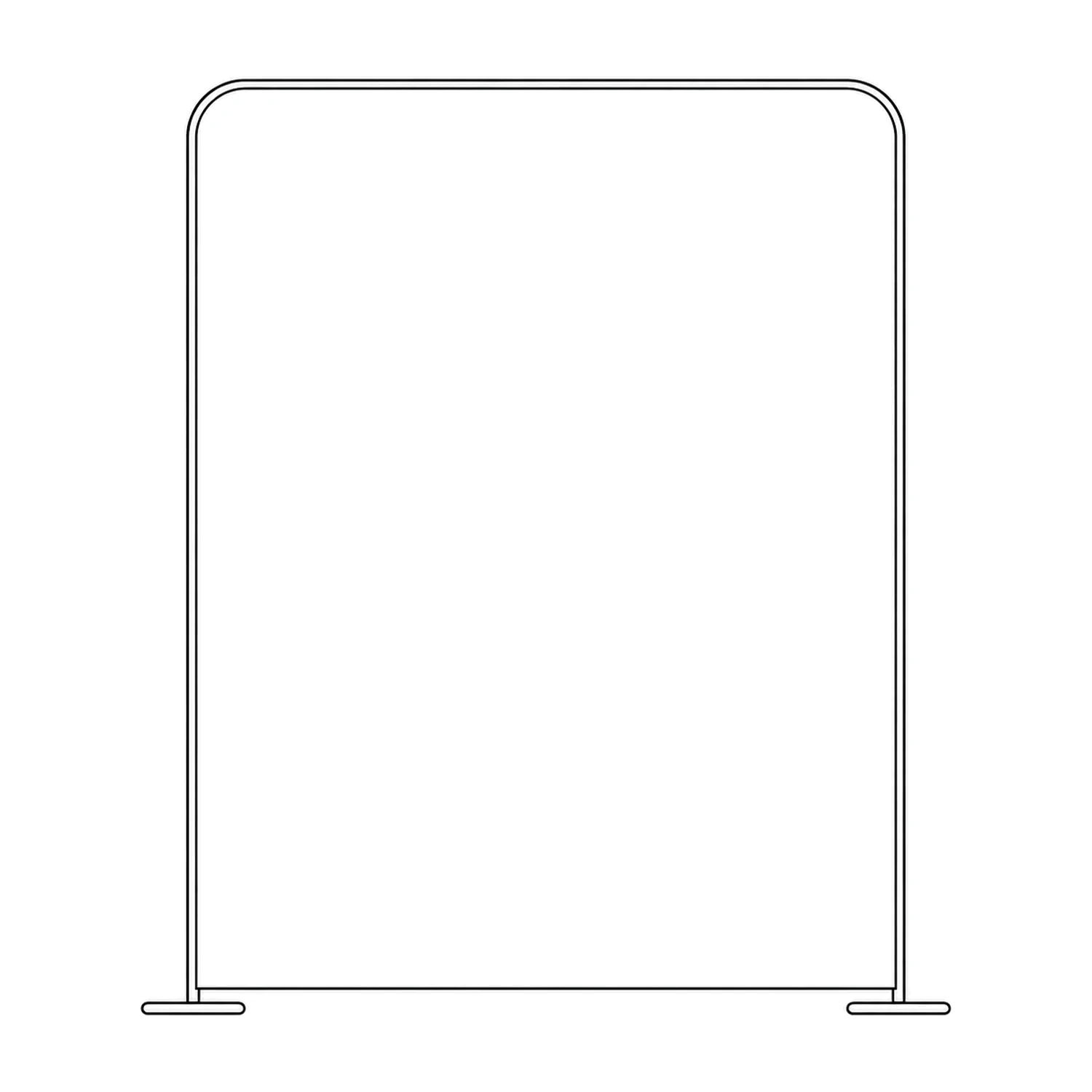 Modulate Modular Fabric Wall with Square Corners line drawing