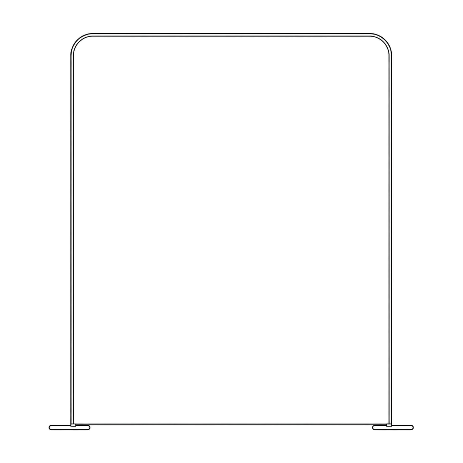 Modulate Modular Fabric Wall with Square Corners line drawing