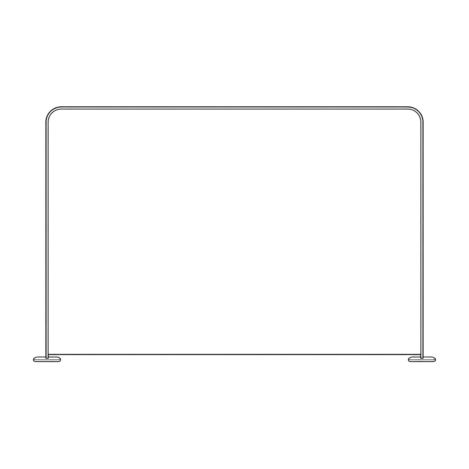 Modulate Modular Fabric Wall with Square Corners line drawing
