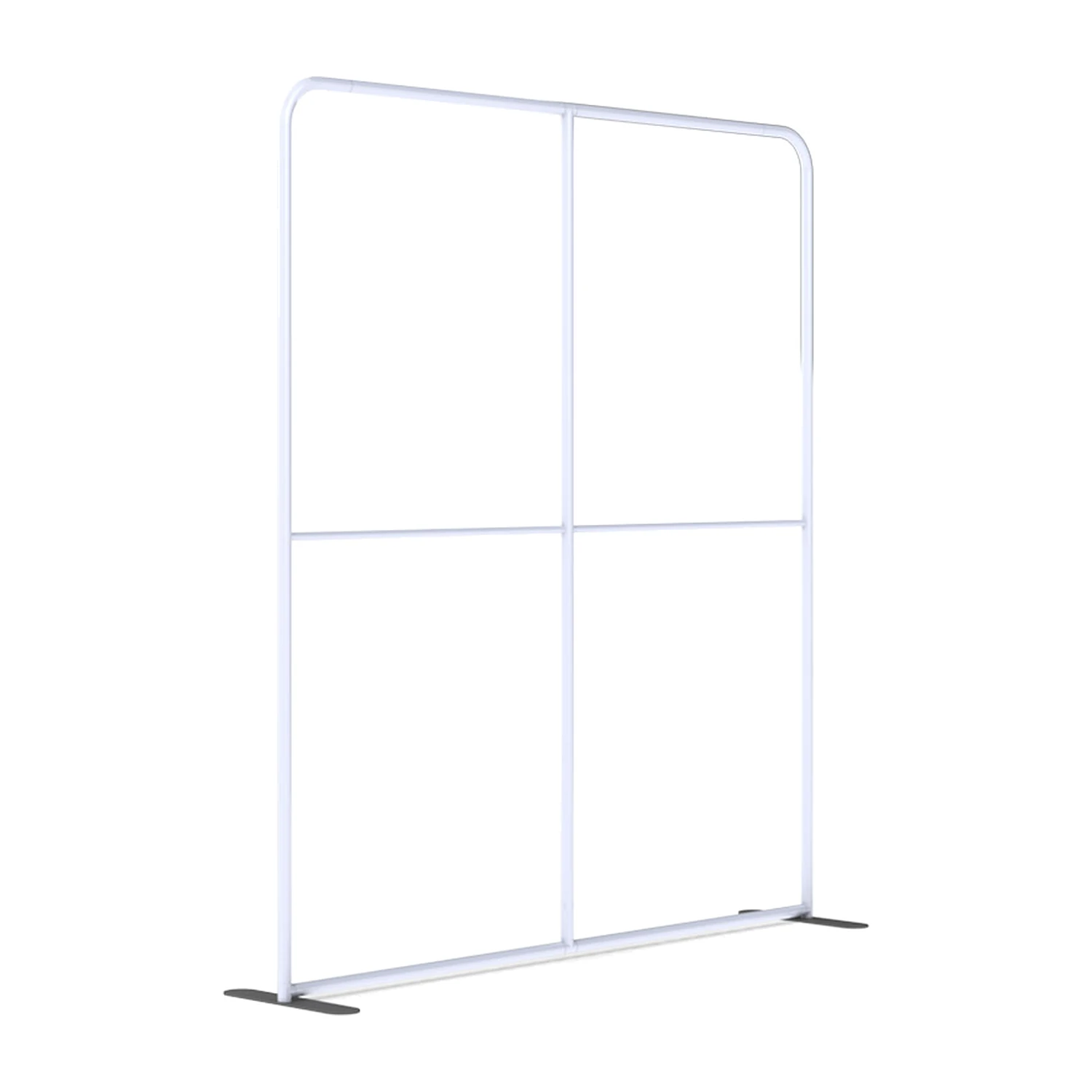 Rounded-top 1.8m wall frame with crossbar and feet, no graphic