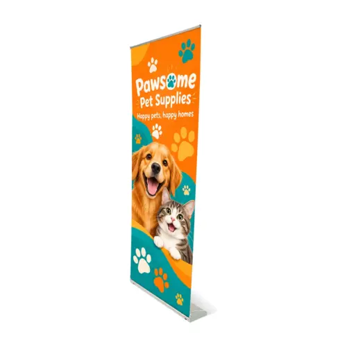 Orient+ Roller Banner with example artwork