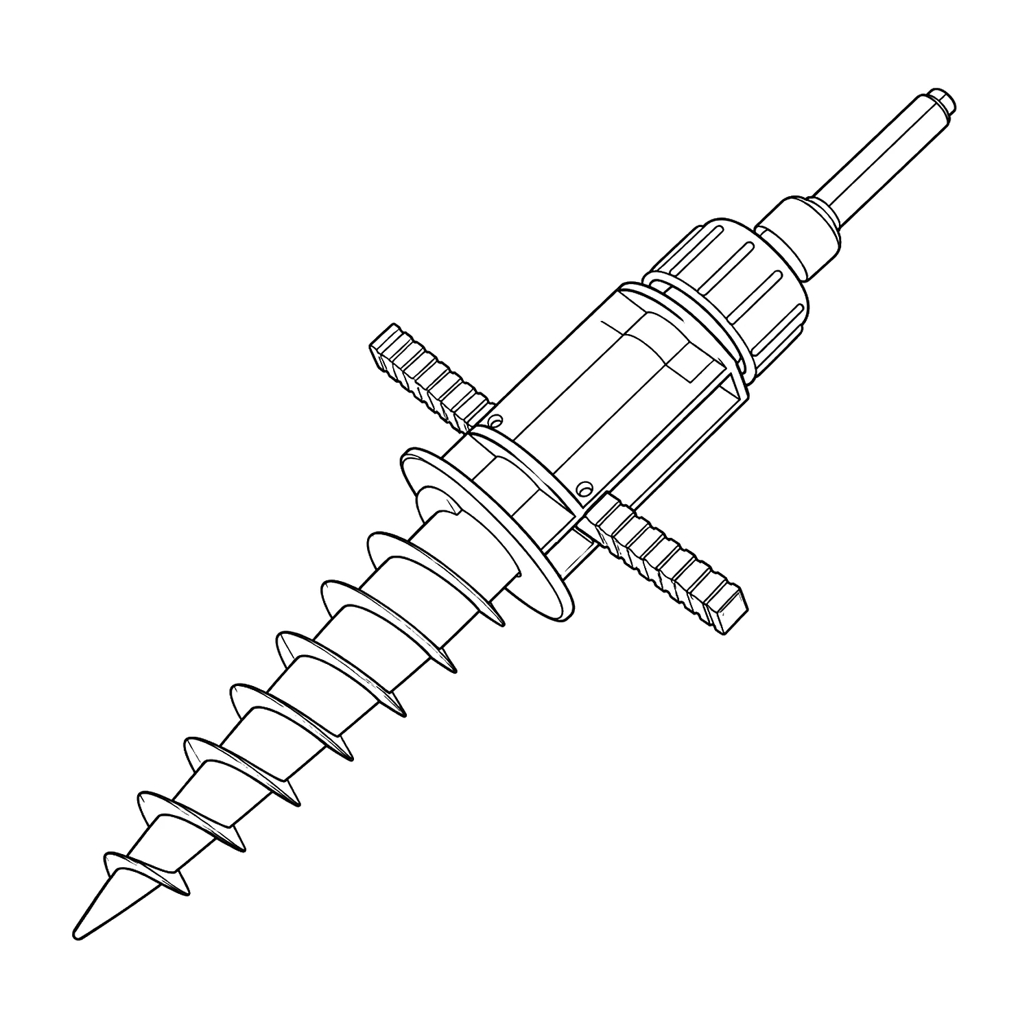 Plastic flag ground stake line drawing