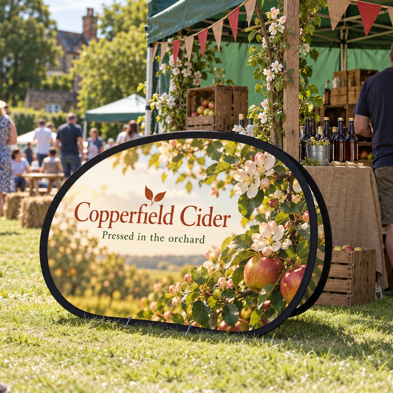 Pop Out Banner 1.42m x 1.04m at an event