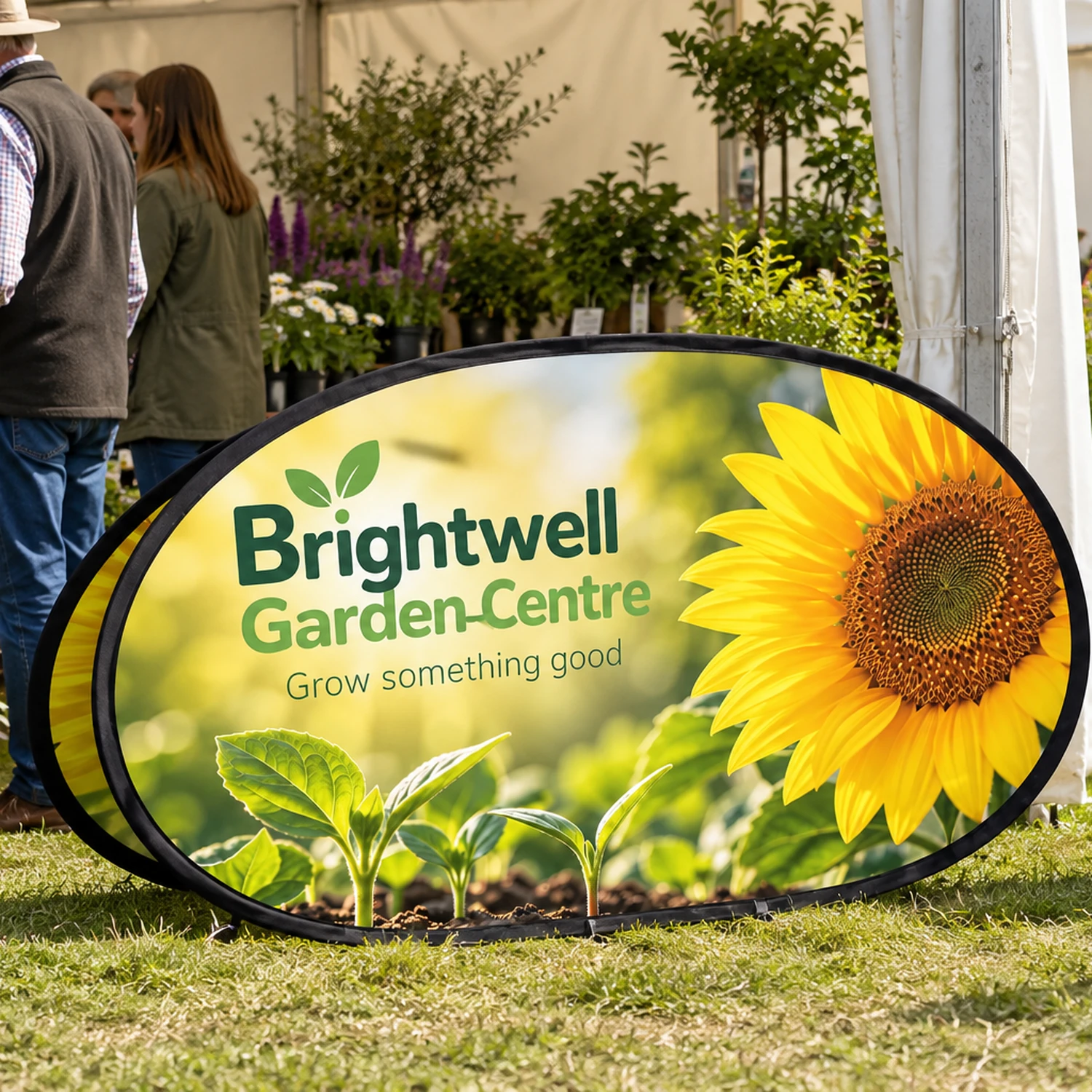 Pop Out Banner 2.05m x 1.07m in use at an event