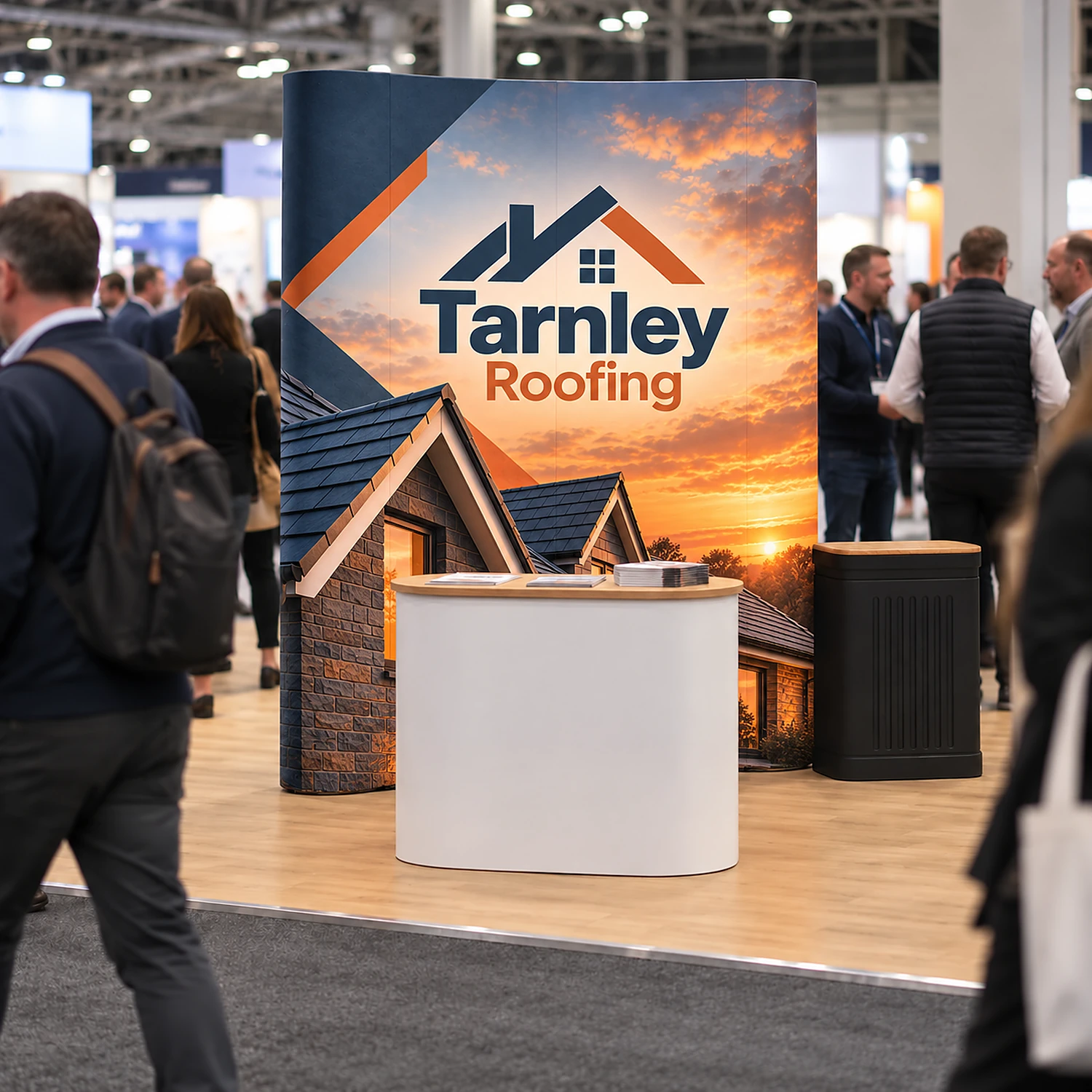 Pop Up Stand 2x3 Curved - Double-Sided, shown with example artwork