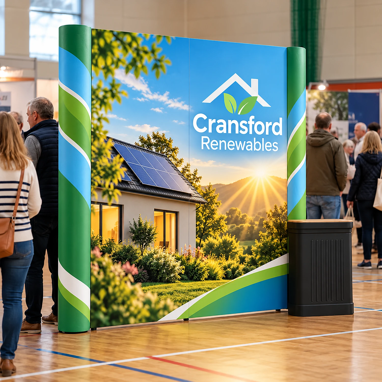 Pop Up Stand 2x3 Straight - Double-Sided, shown with example artwork