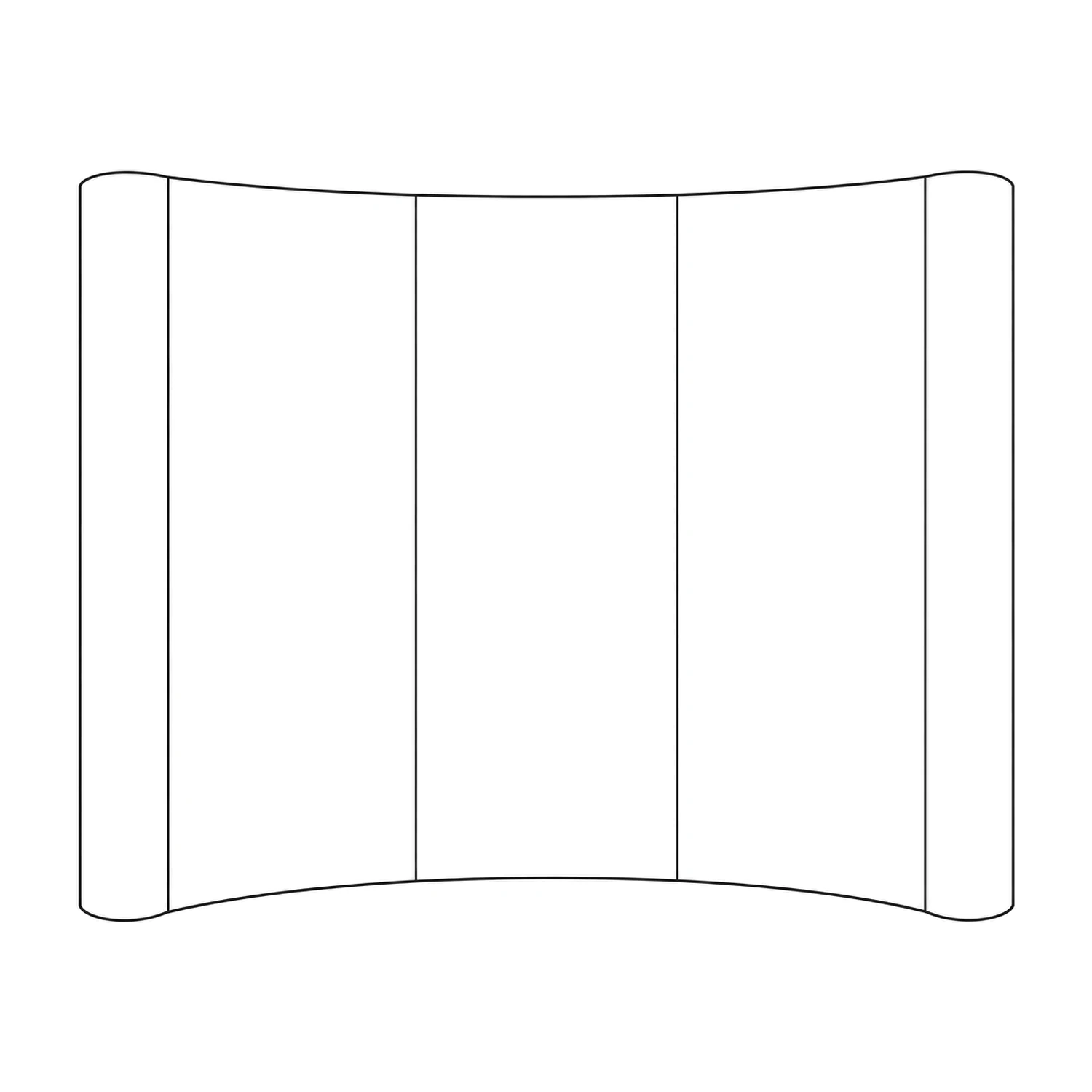 Pop Up Stand 3x3 Curved line drawing