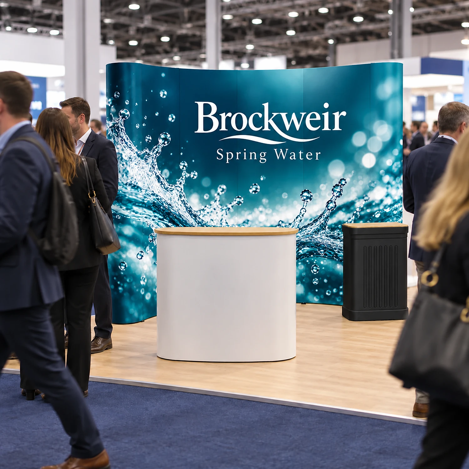 Pop Up Stand 4x3 Curved - Double-Sided, shown with example artwork