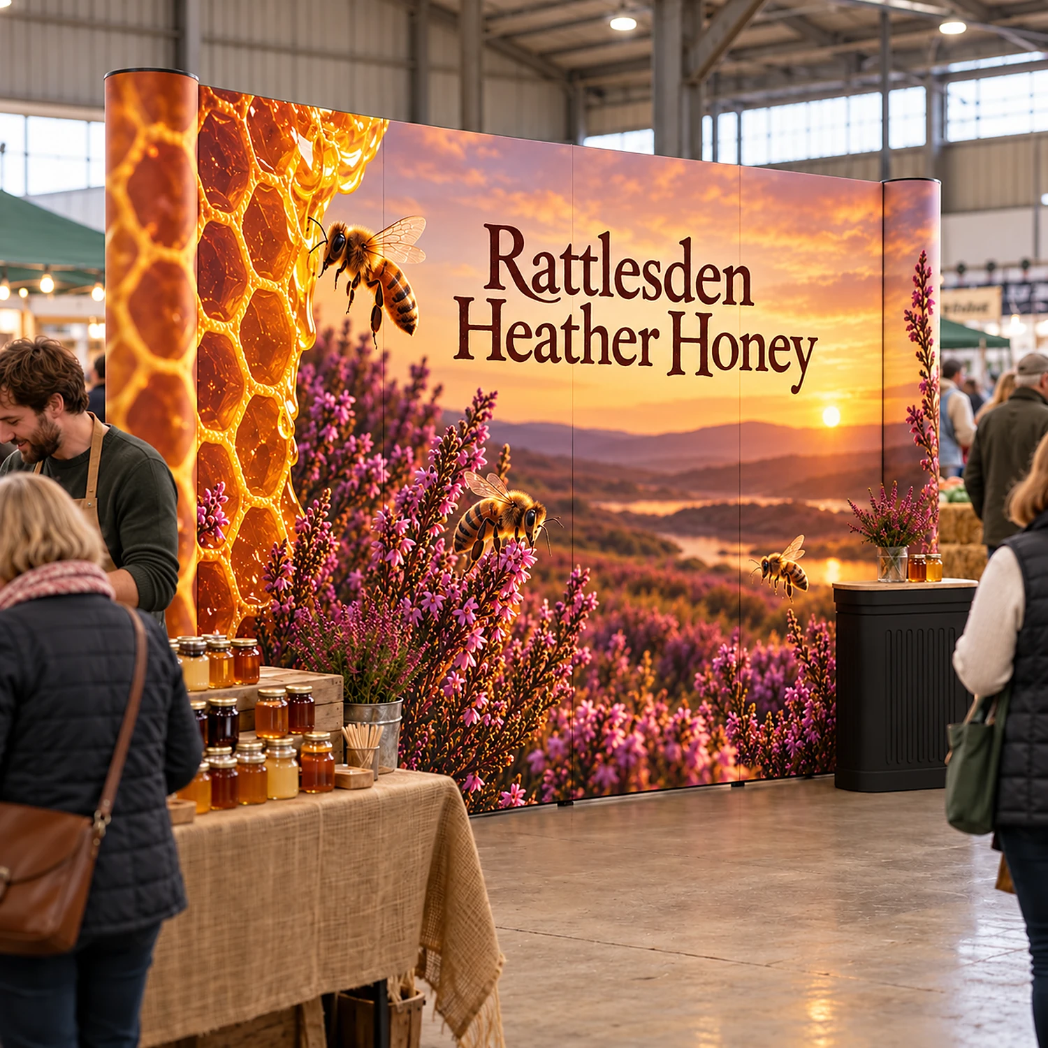 Pop Up Stand 4x3 Straight - Double-Sided, shown with example artwork