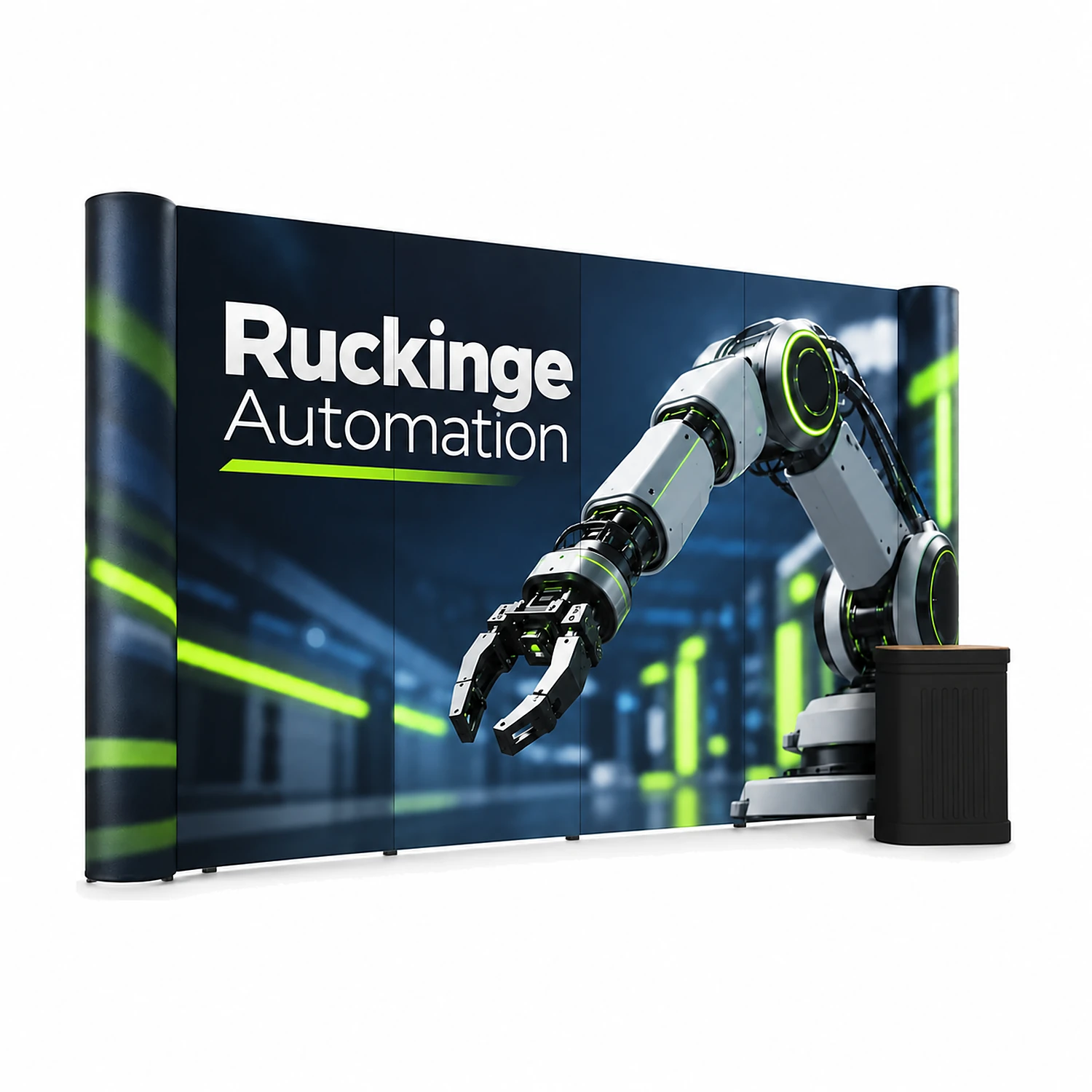 Pop Up Stand 4x3 Straight - Double-Sided, shown with example artwork