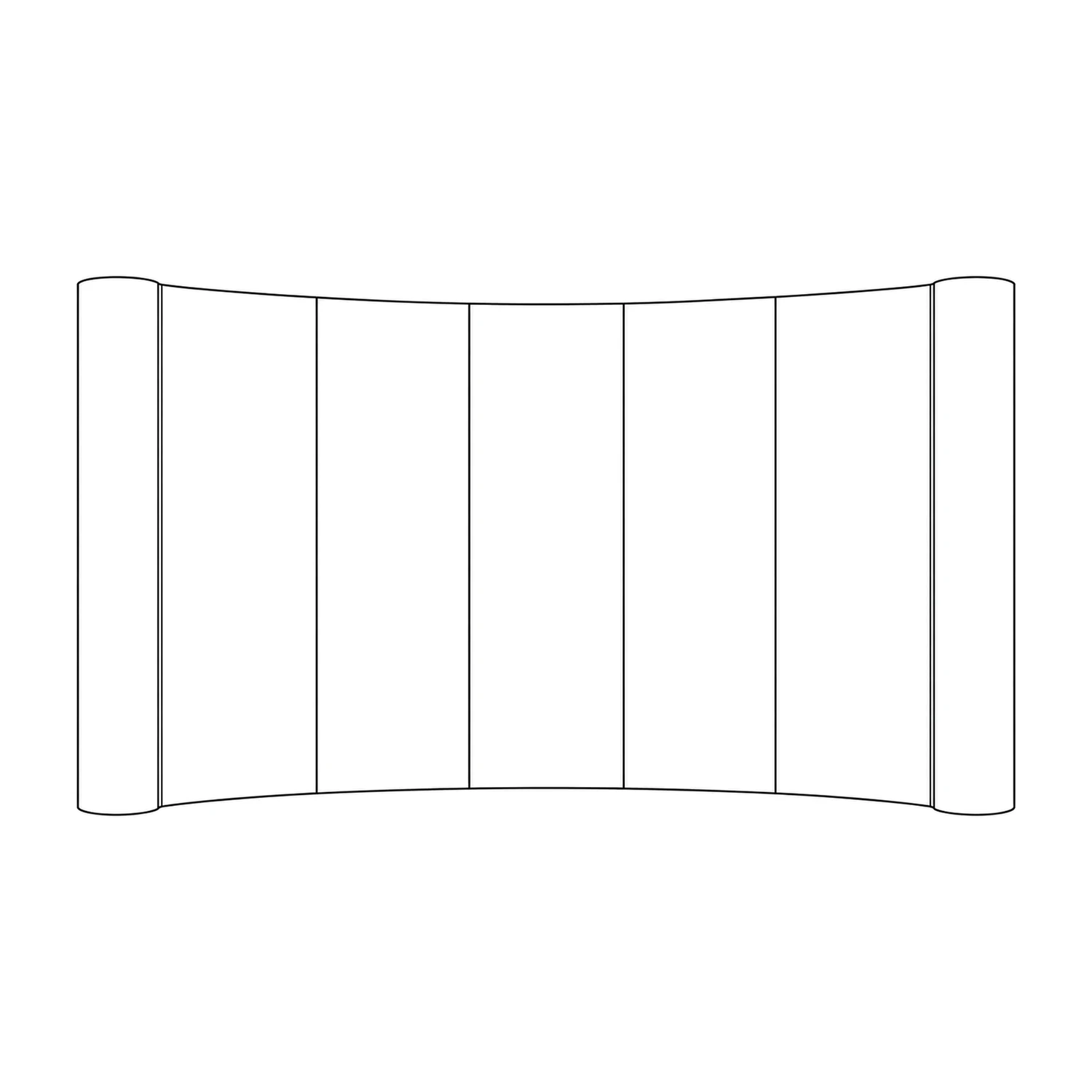 Pop Up Stand 5x3 Curved line drawing