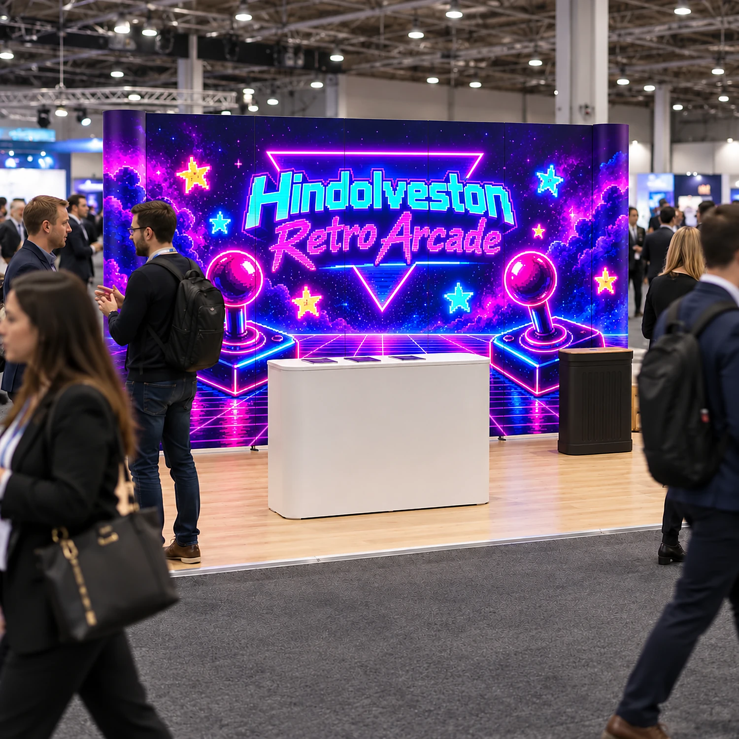 Pop Up Stand 5x3 Straight - Double-Sided, shown with example artwork
