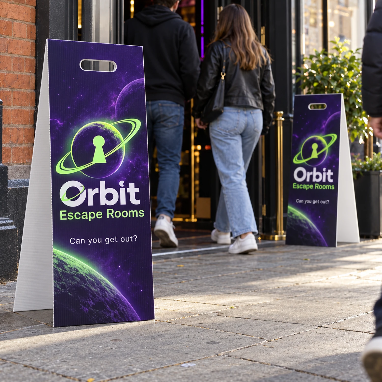 Printed Fluted Board A-Boards 290mm x 1m, Pack of 4 at an event