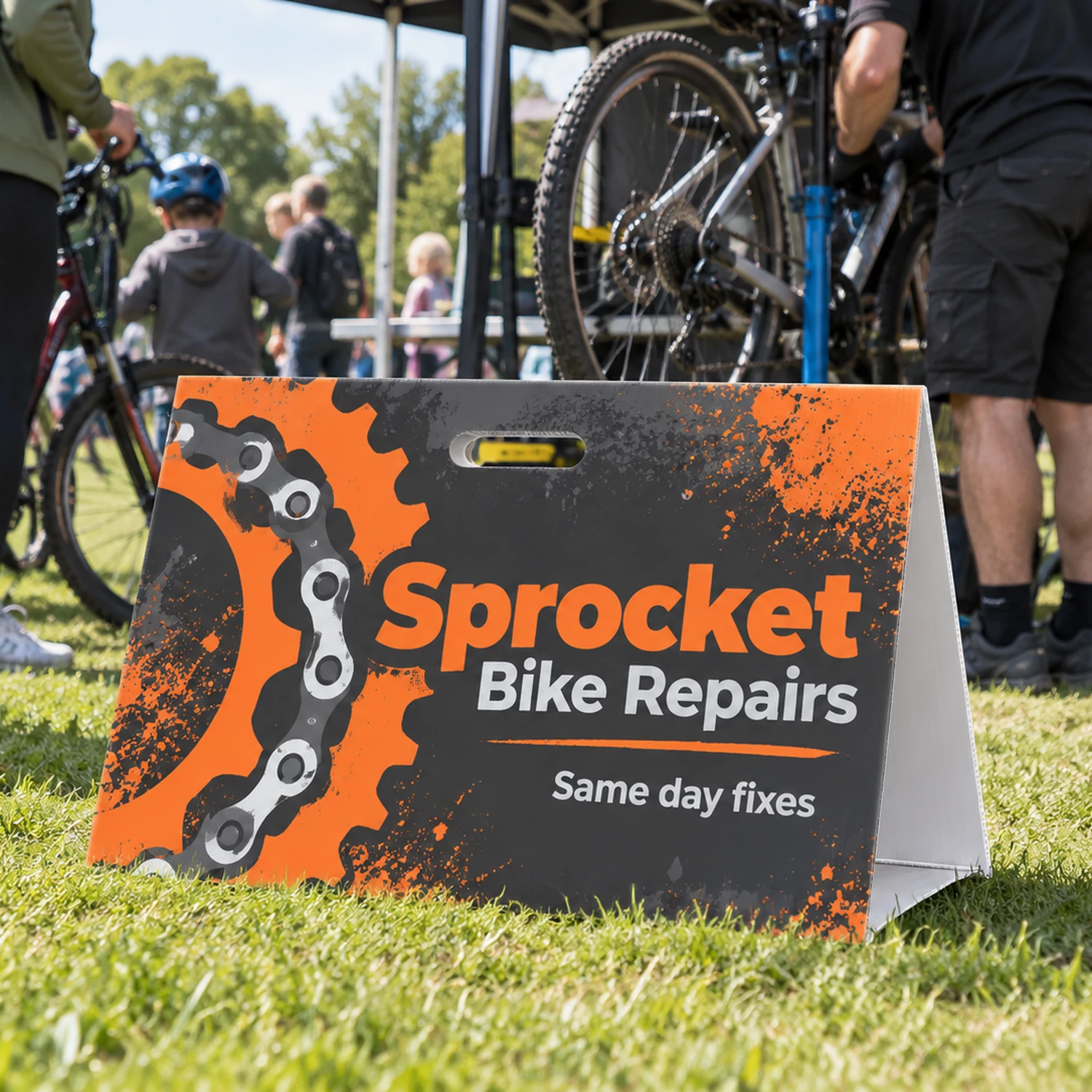 Printed Fluted Board A-Boards 590mm x 420mm, Pack of 4 at an event