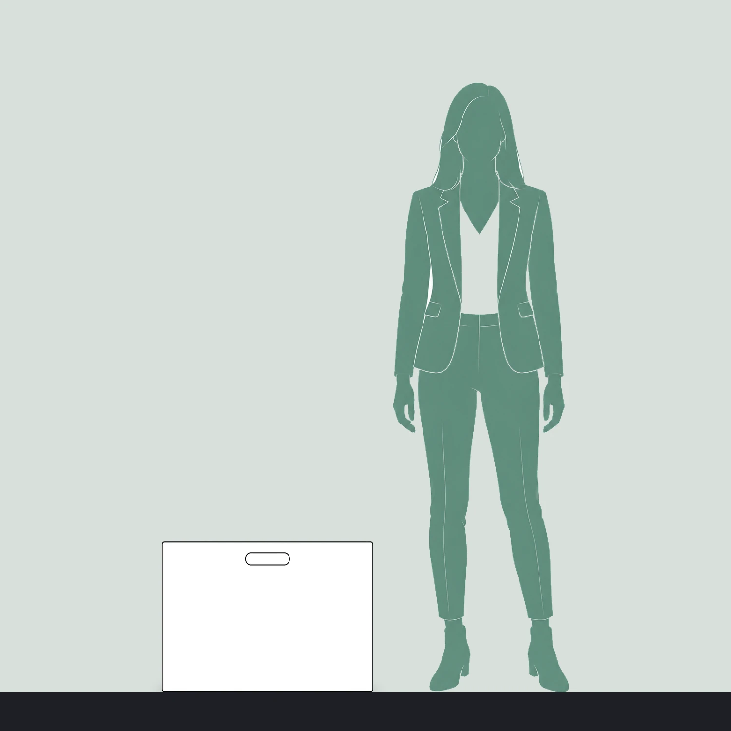 Printed Fluted Board A-Boards 590mm x 420mm, Pack of 4 size compared with a person