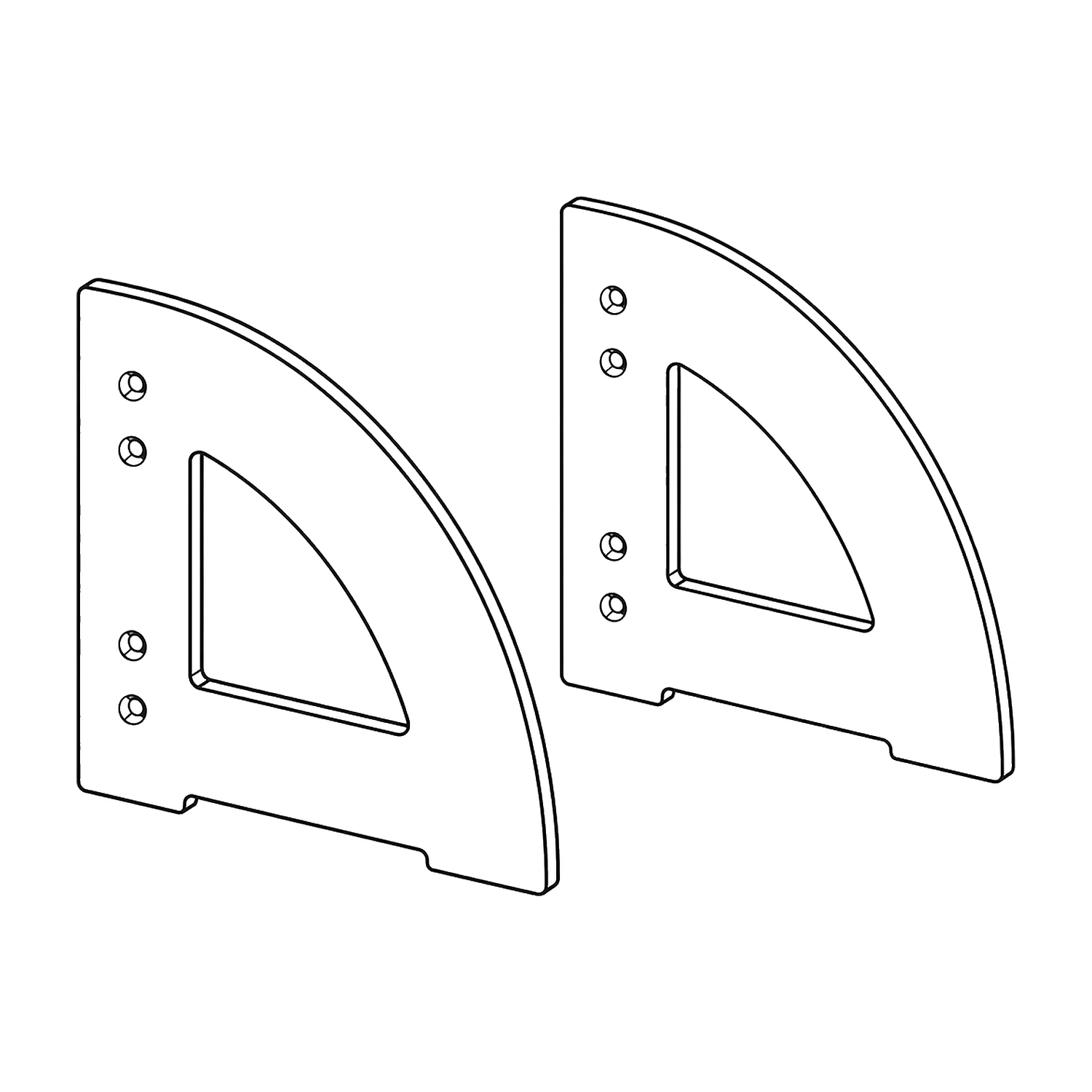 Quarter side feet line drawing