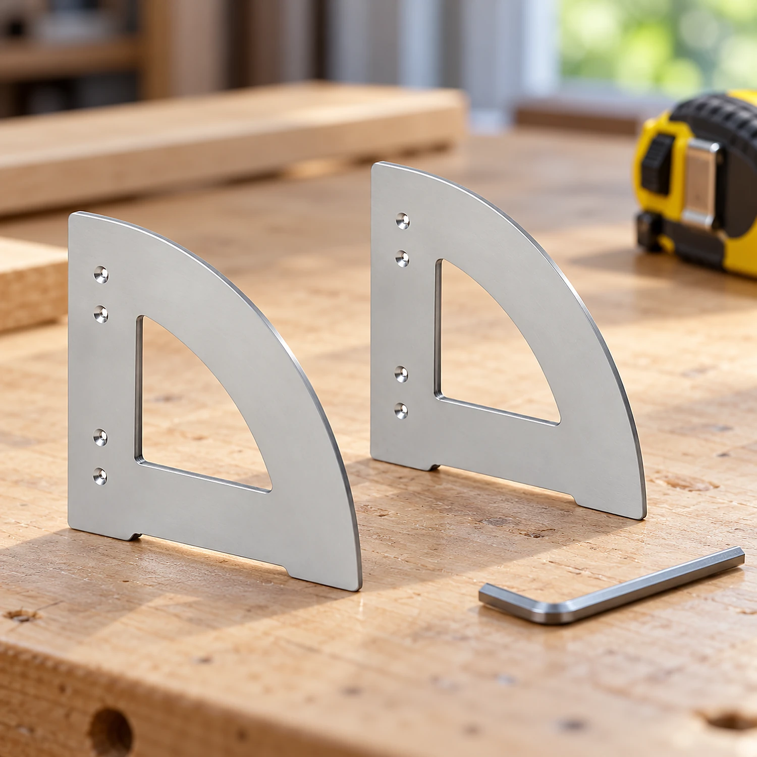 Pair of quarter side feet on a workbench