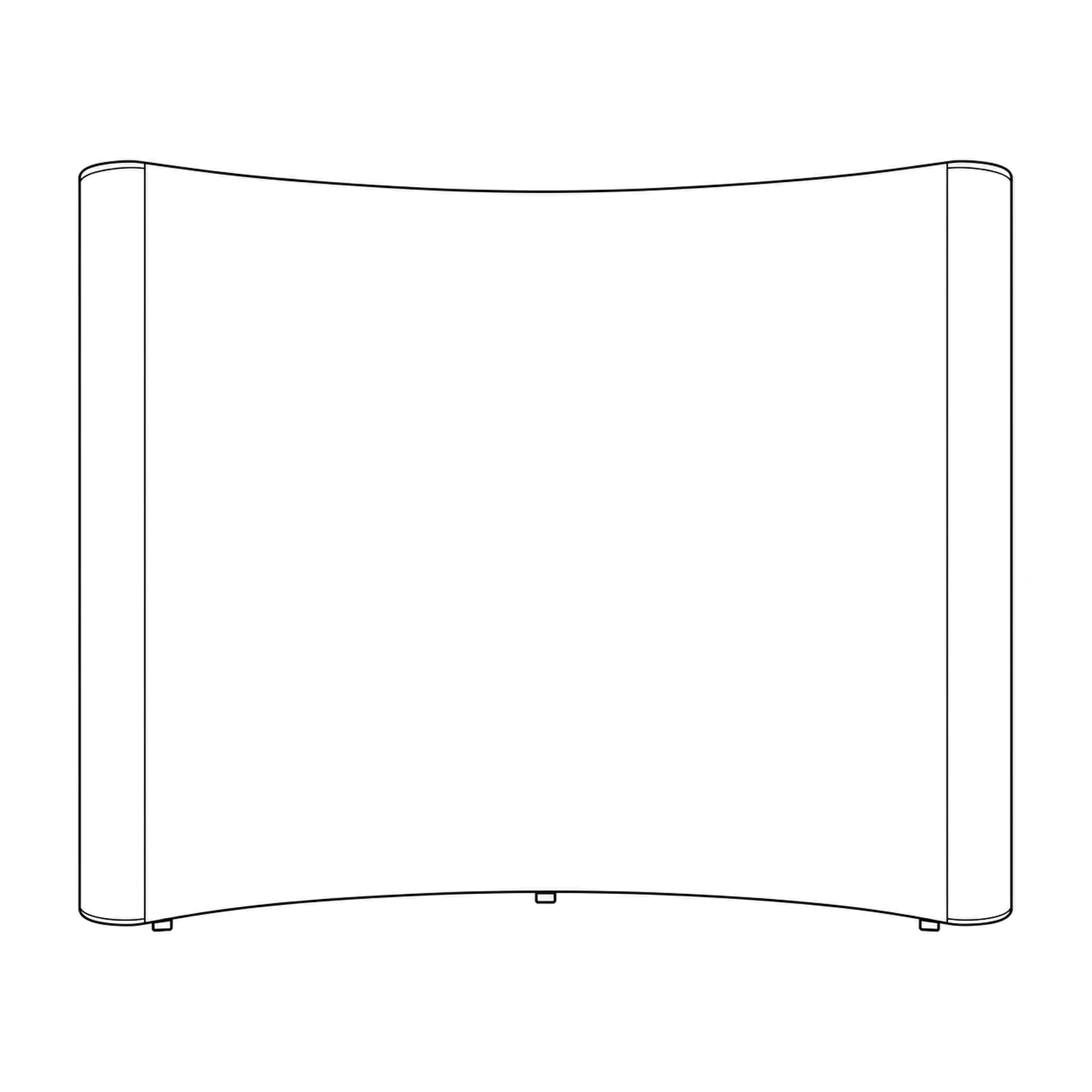 Quick+ Pop Up Stand 3x4 Curved, 3.07m Wide line drawing