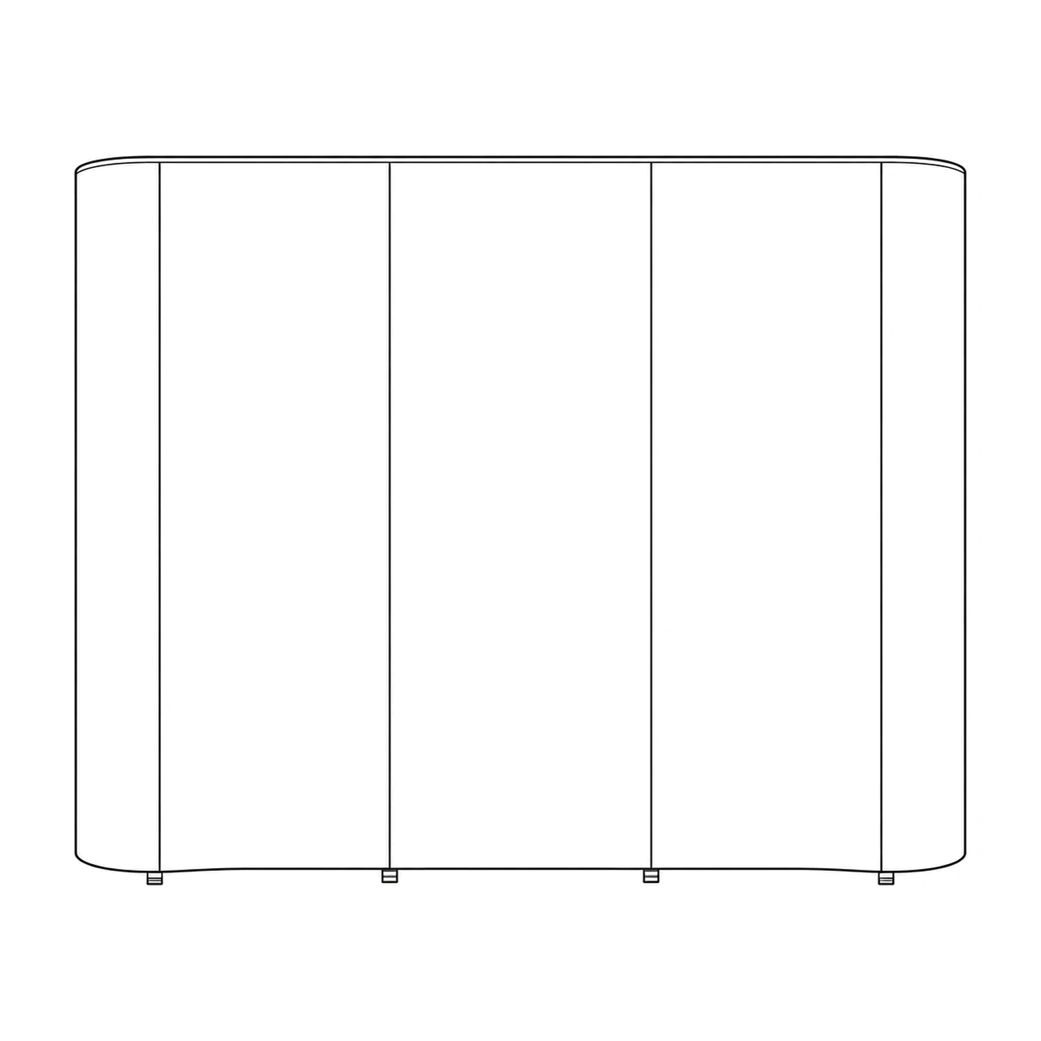 Quick+ Pop Up Stand 3x4 Straight, 3.44m Wide line drawing