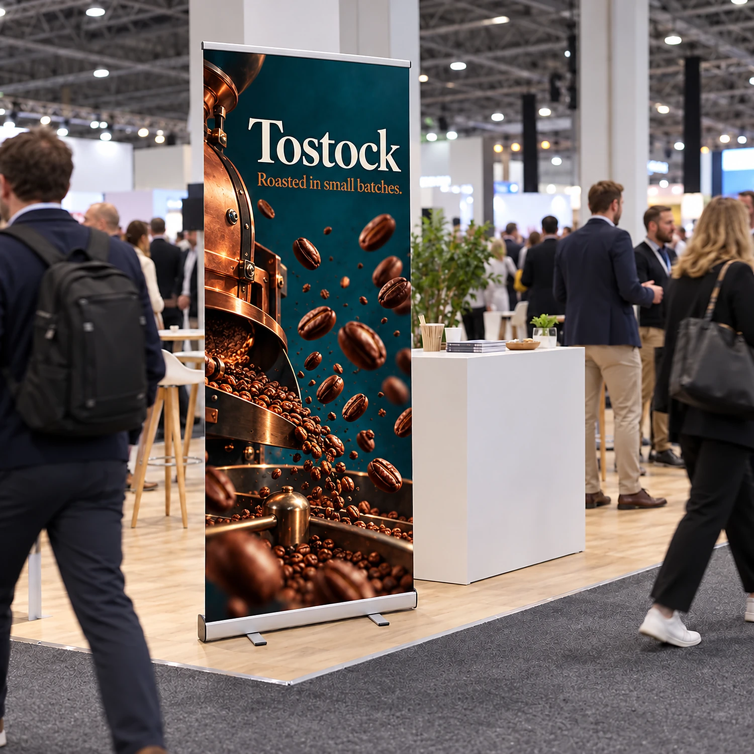Raptor Roller Banner 1m Wide, shown with example artwork