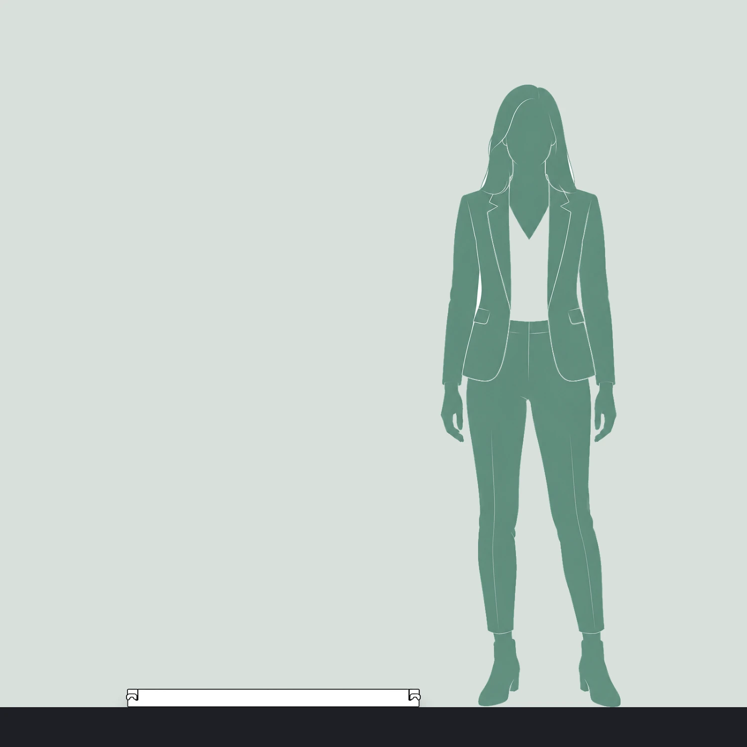Rear curved hanger length compared with a person