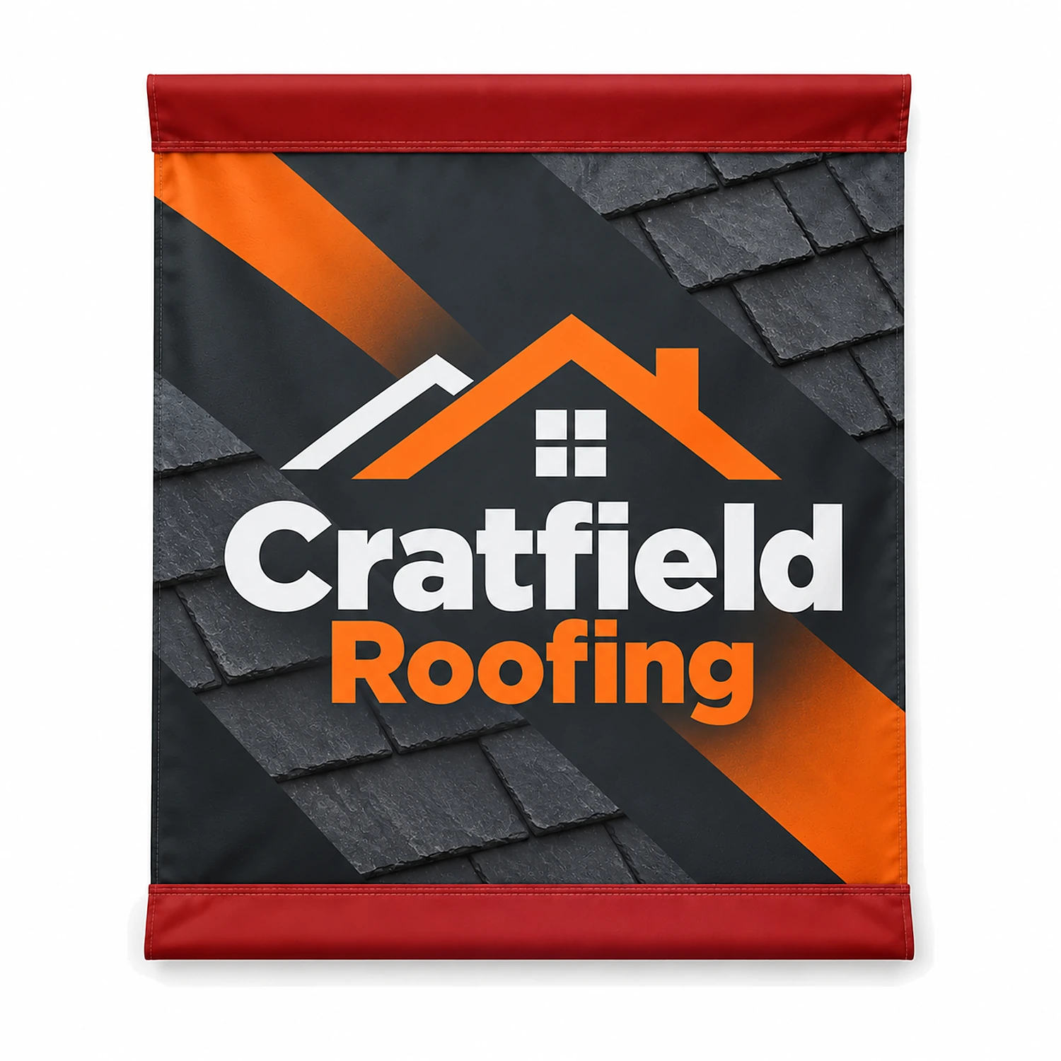 Scaffold Banner 1m x 1m, Flag Polyester, shown with example artwork
