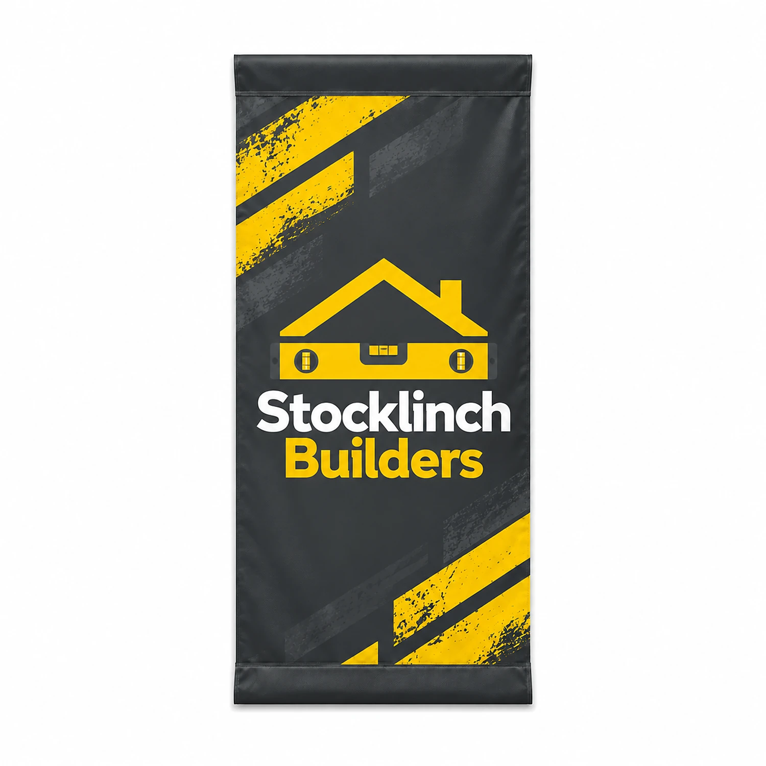 Scaffold Banner 1m x 2m, Flag Polyester, shown with example artwork