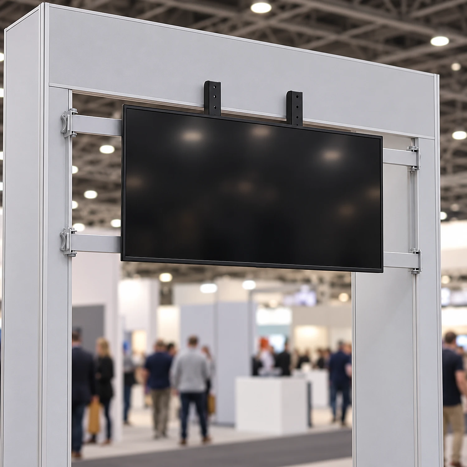Screen mount fitted across a fabric frame arch holding a screen