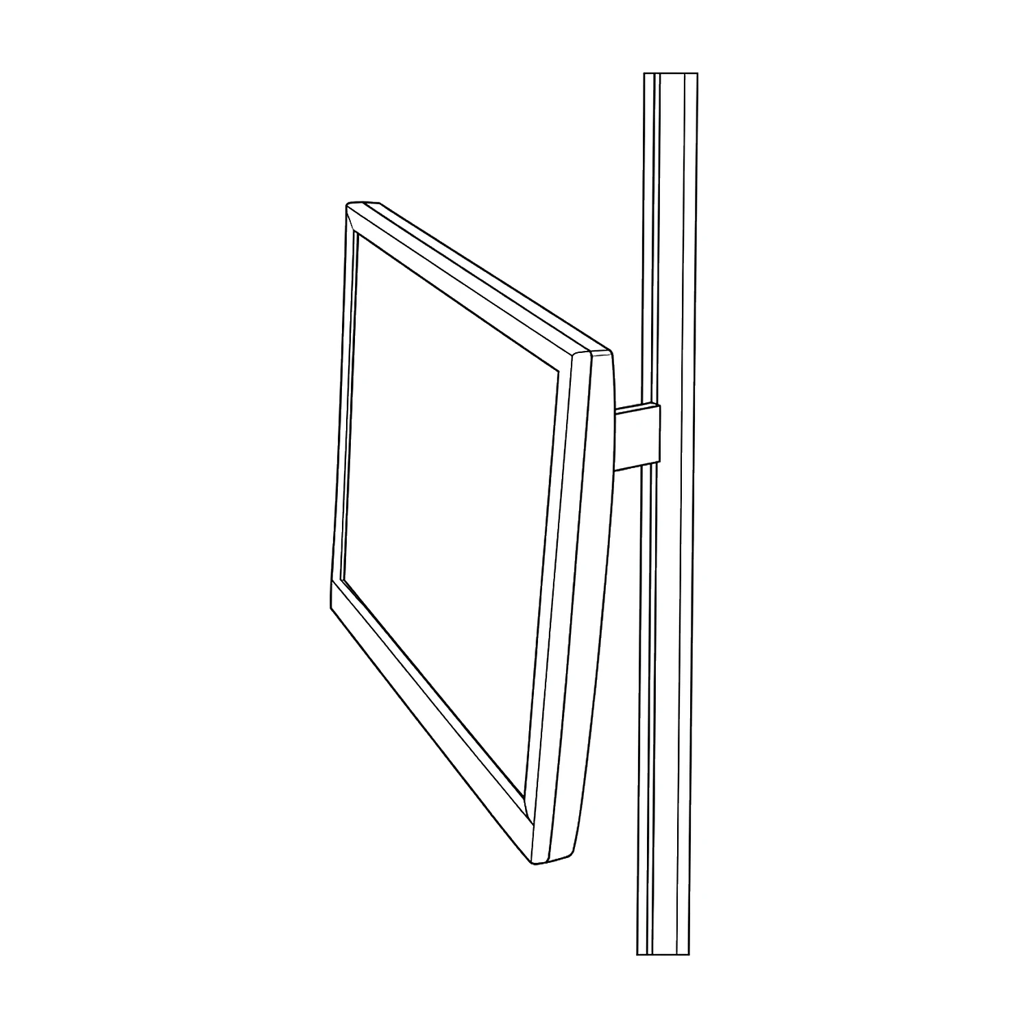 Screen mount with screen line drawing