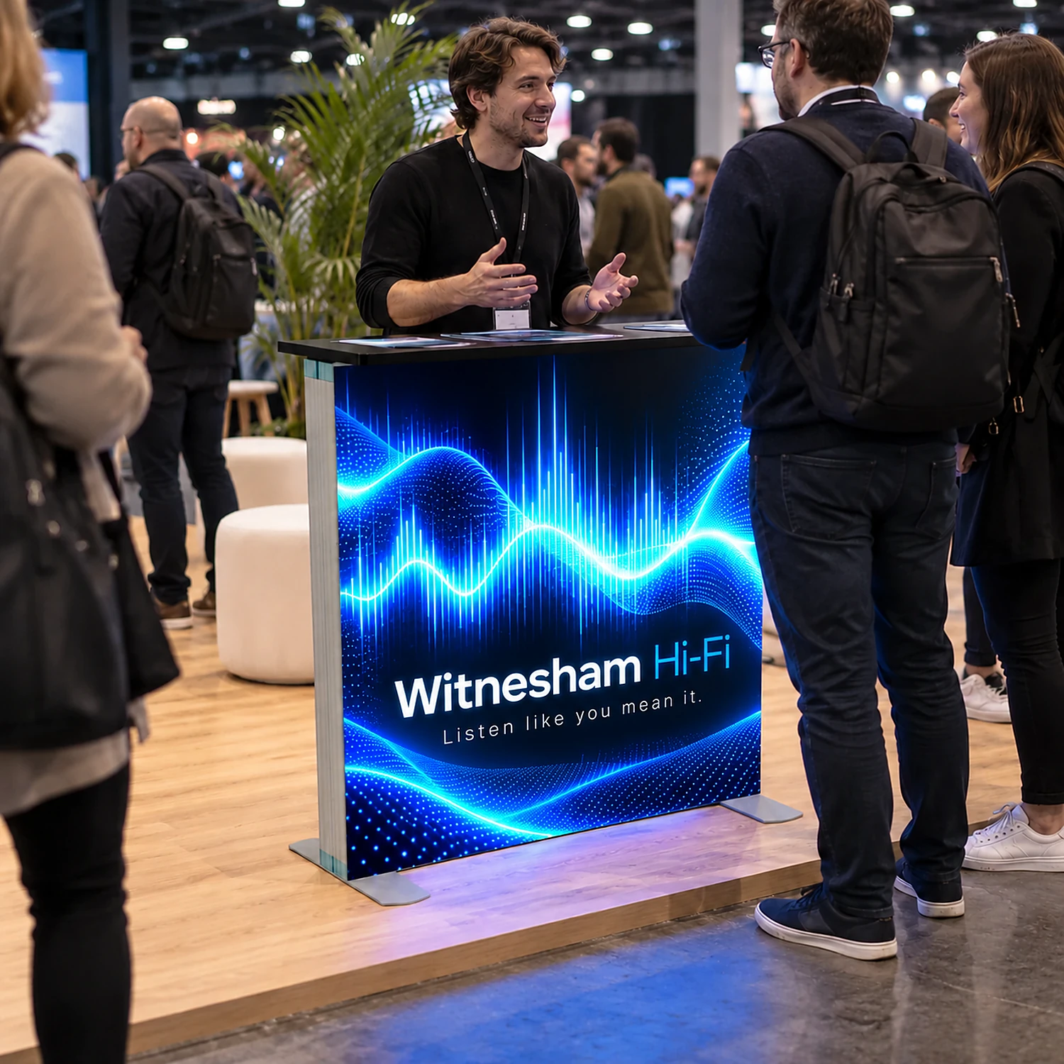SEG Fabric LED Lightbox Counter, shown with example artwork