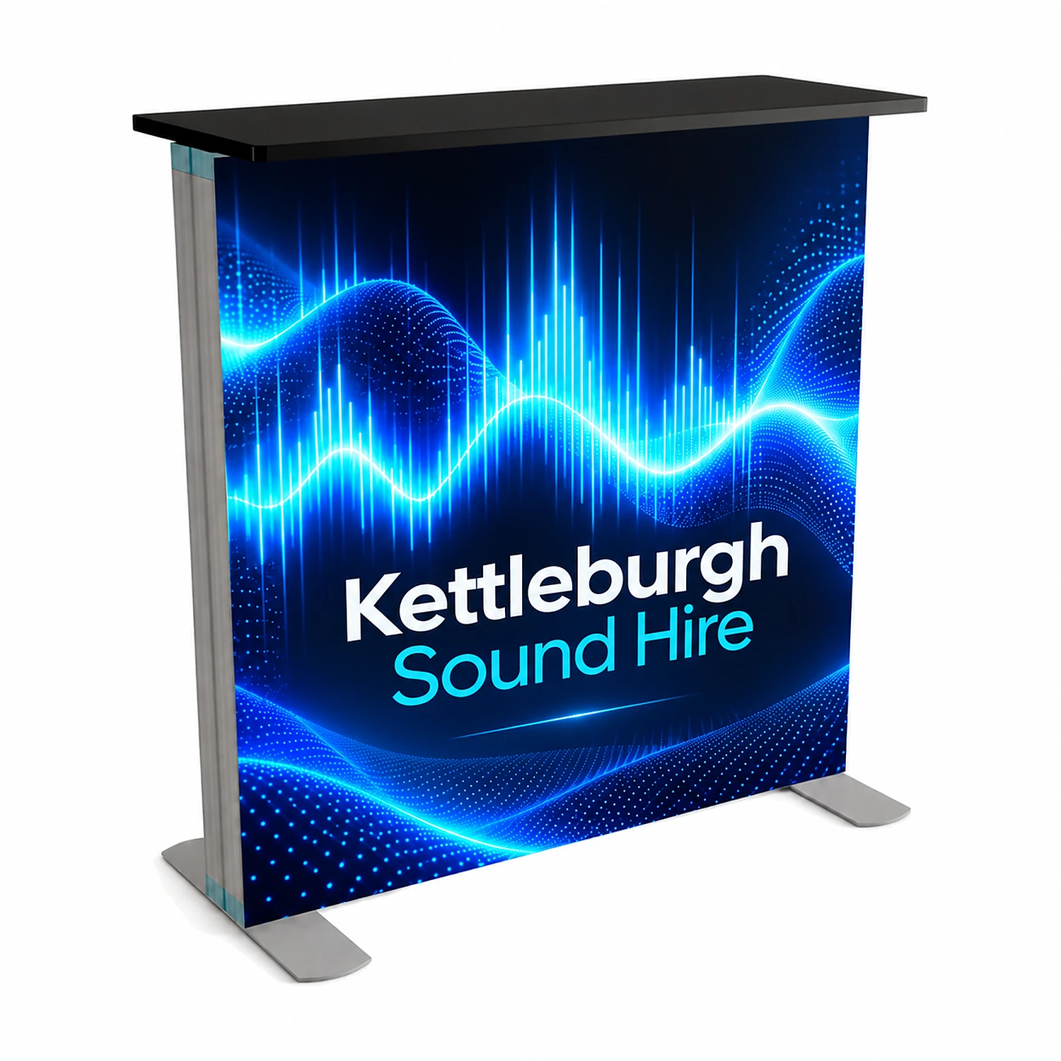 SEG Fabric LED Lightbox Counter, shown with example artwork