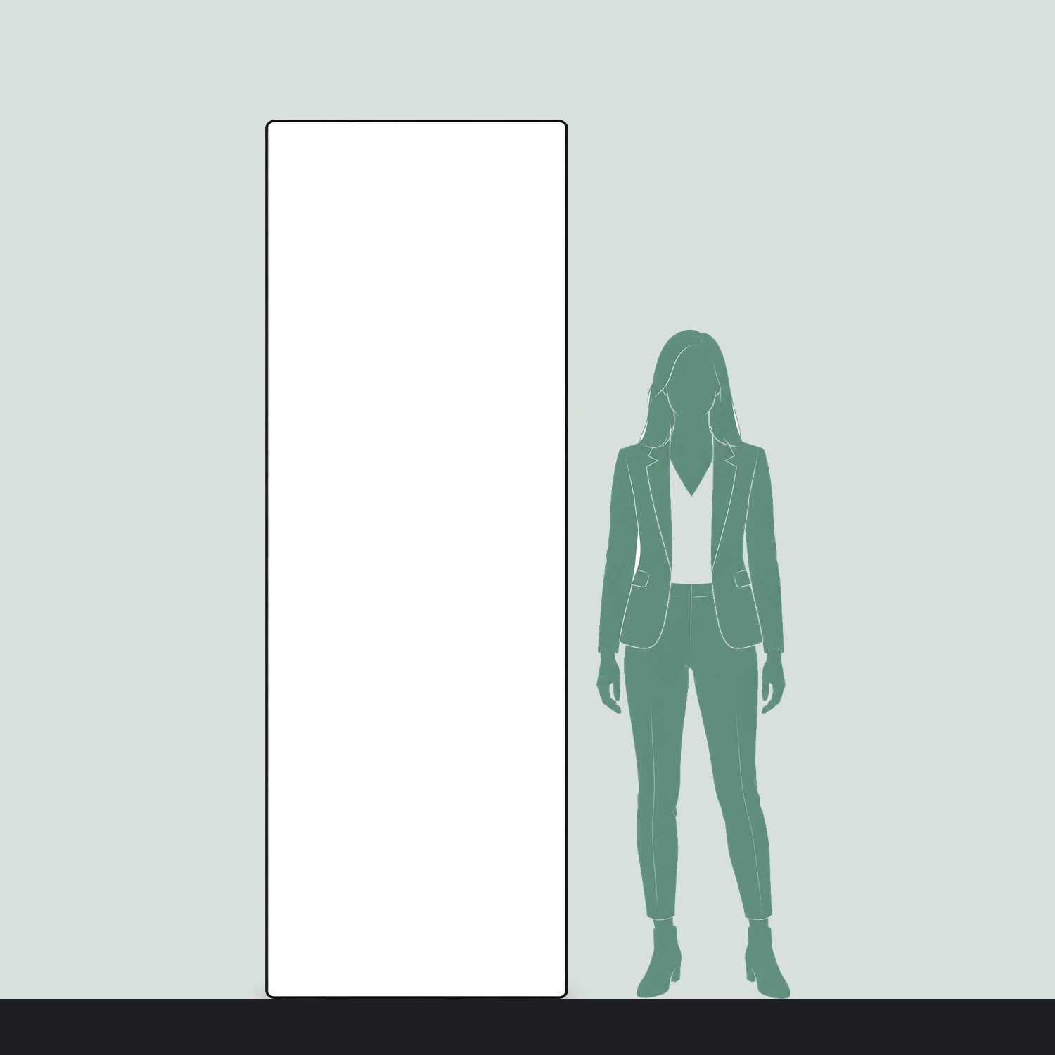 SEG Fabric Pop Up Stand 1x3 Straight size compared with a person