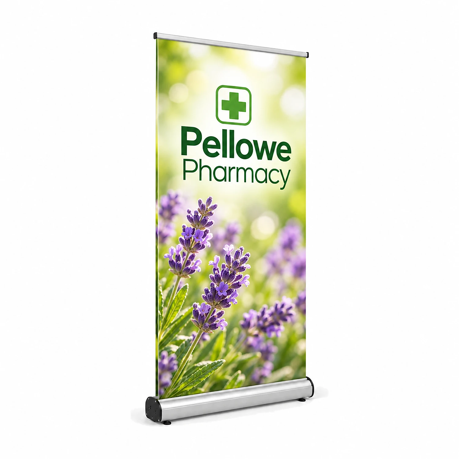 Senator Duo Roller Banner 1m Wide, shown with example artwork