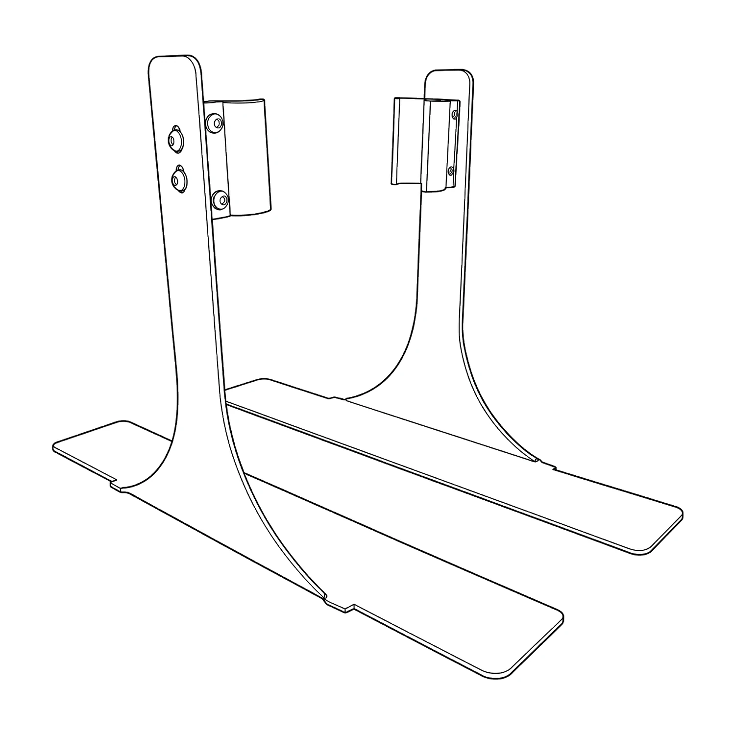 Line drawing of the pair of side feet