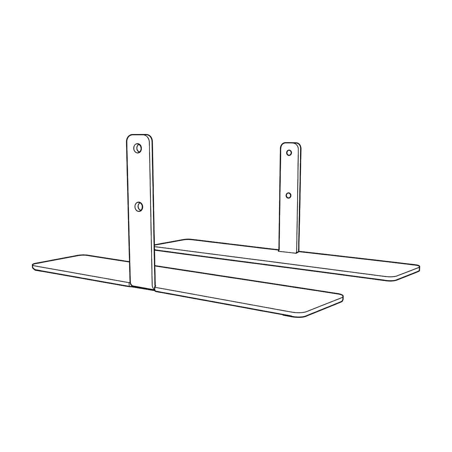 Side flat feet line drawing