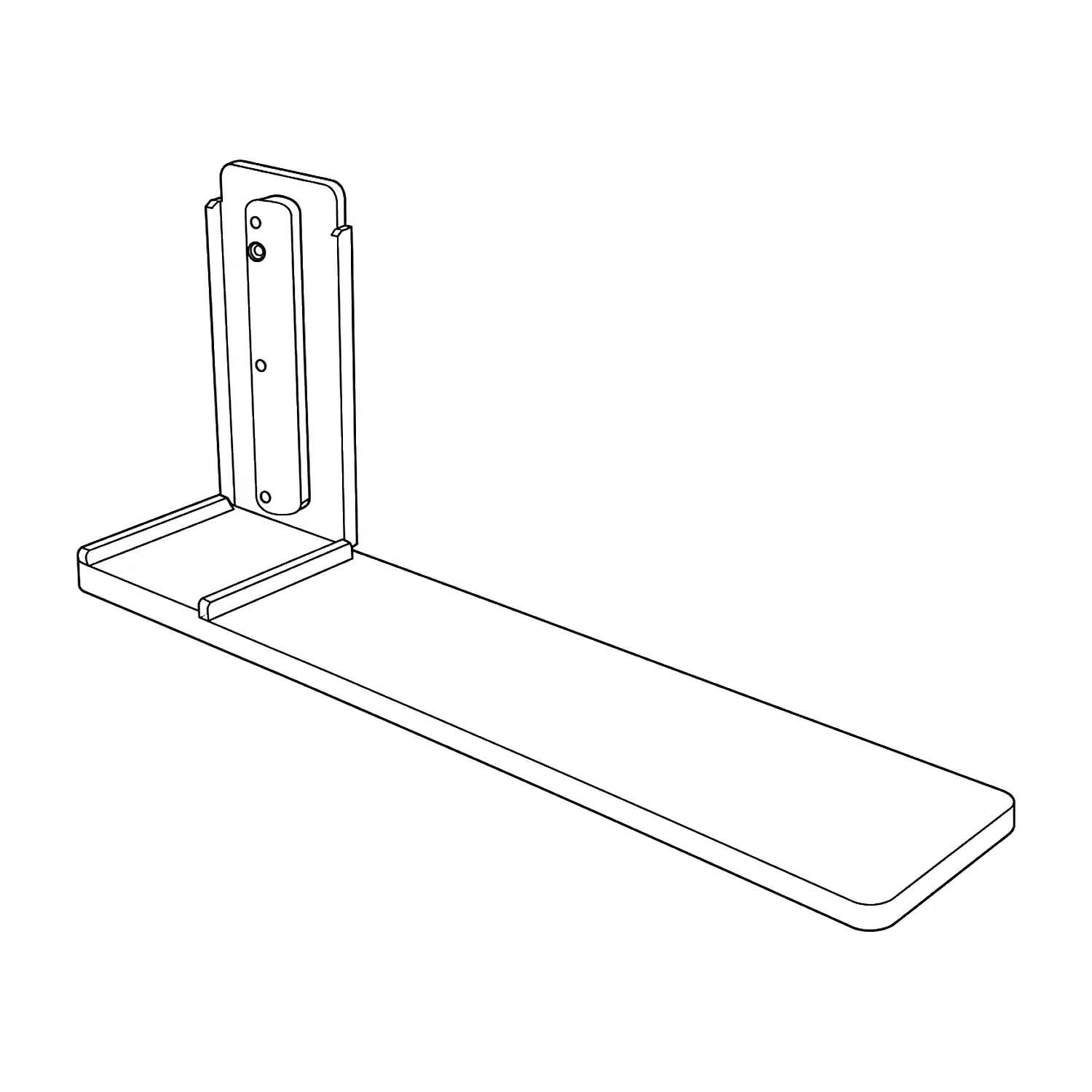Line drawing of a side half frame foot