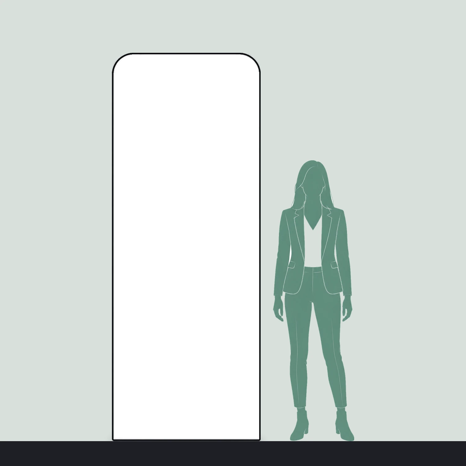 Snake Stretch Fabric Banner Stand size compared with a person
