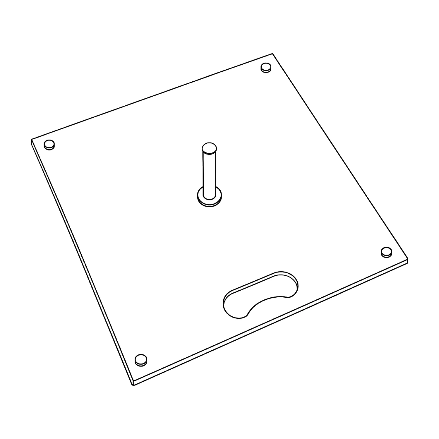 Square flag base 12.5kg line drawing