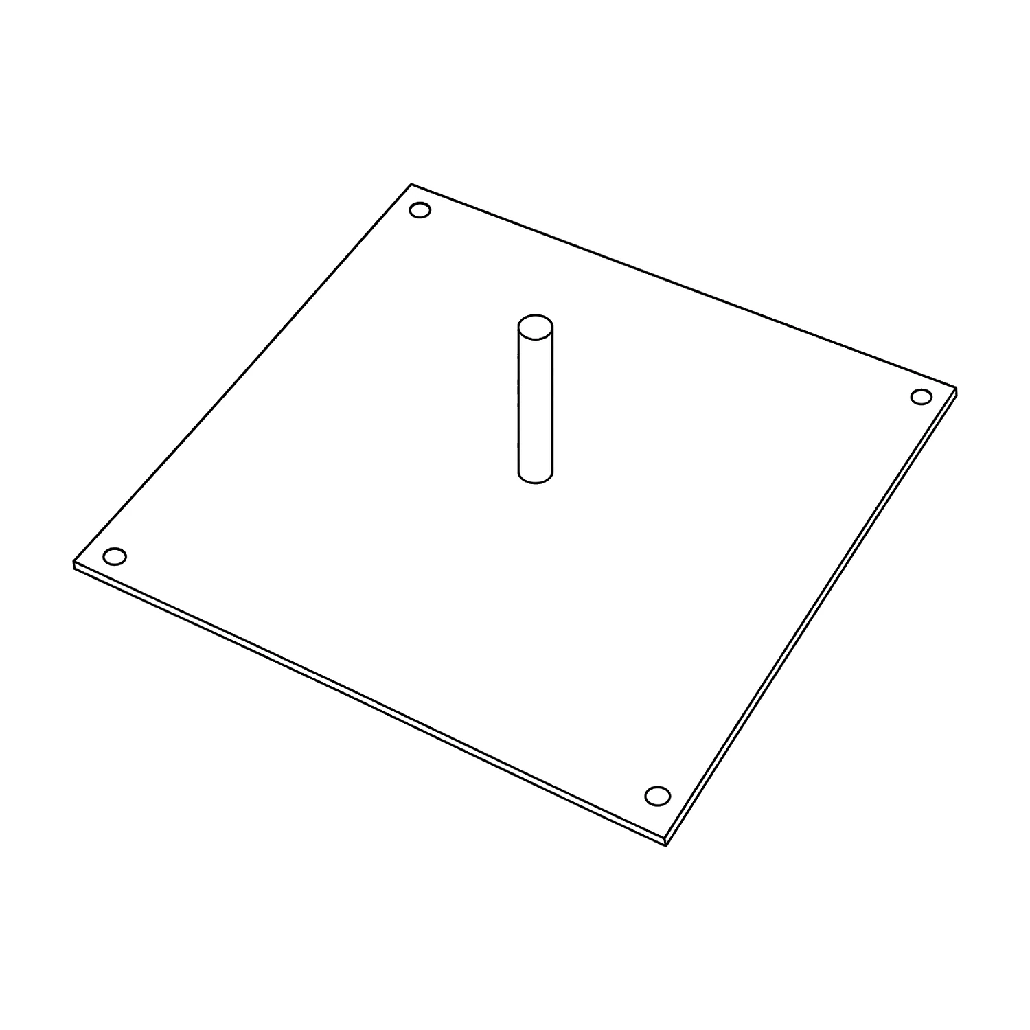 Square flag base 7.5kg line drawing