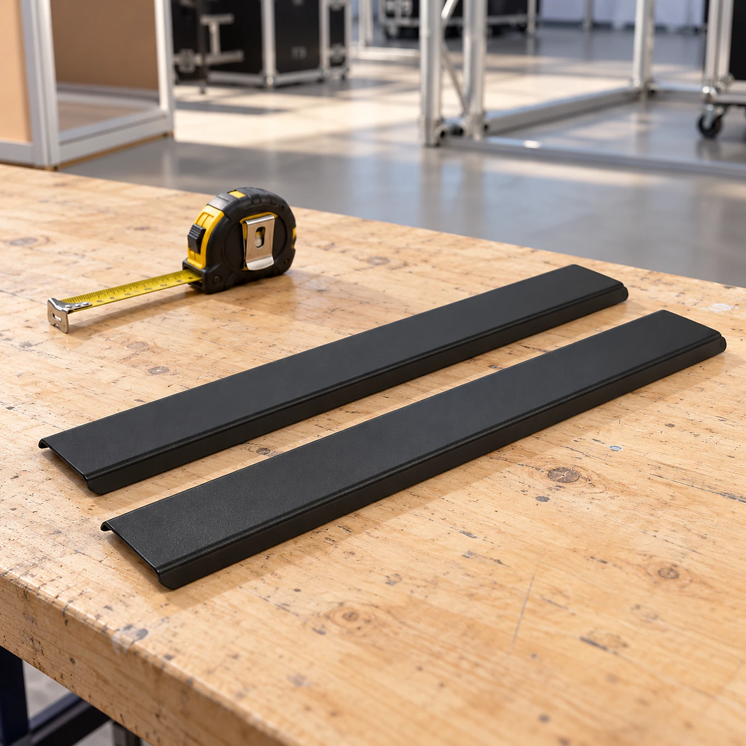Pair of stabilising feet on a workbench