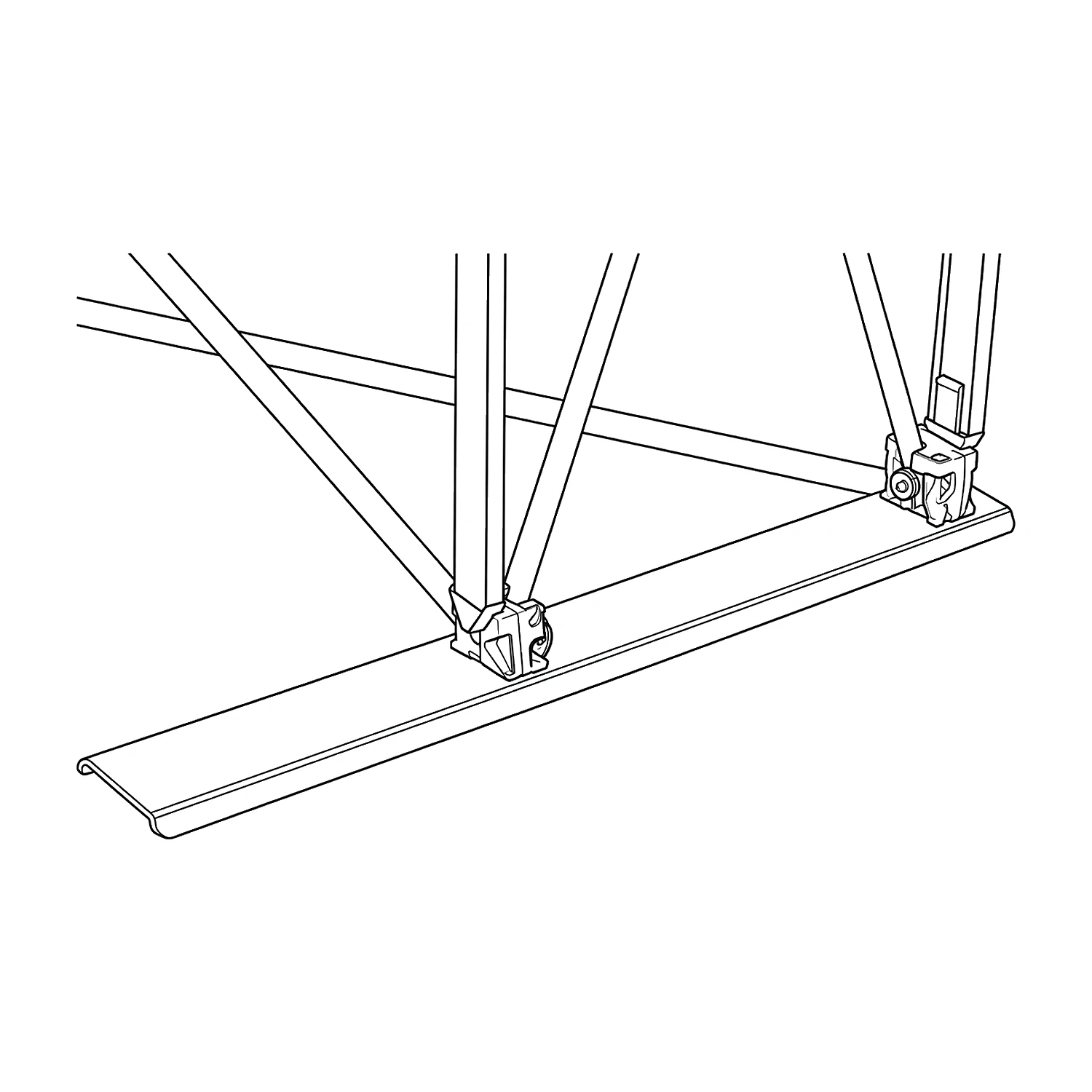 Stabilising foot on a pop up frame line drawing