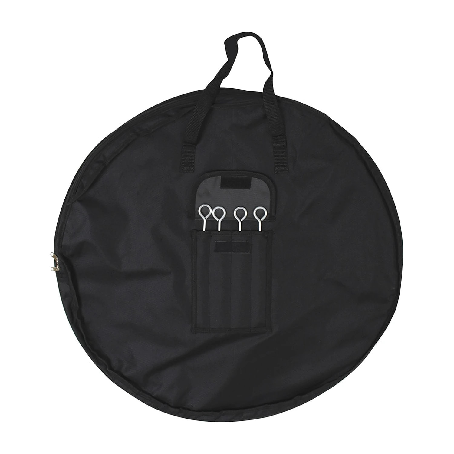 Round carry bag with four ground pegs