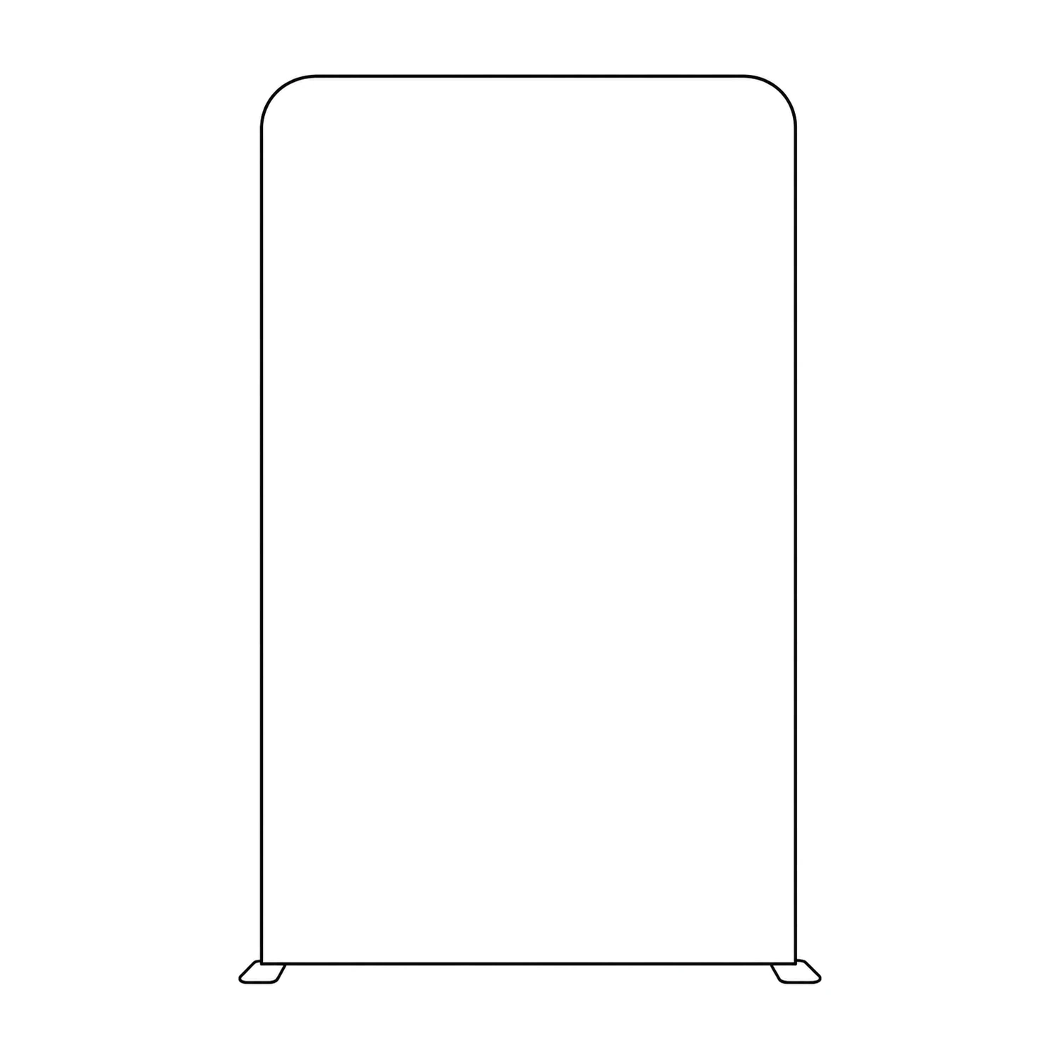 Straight Stretch Fabric Display Wall line drawing