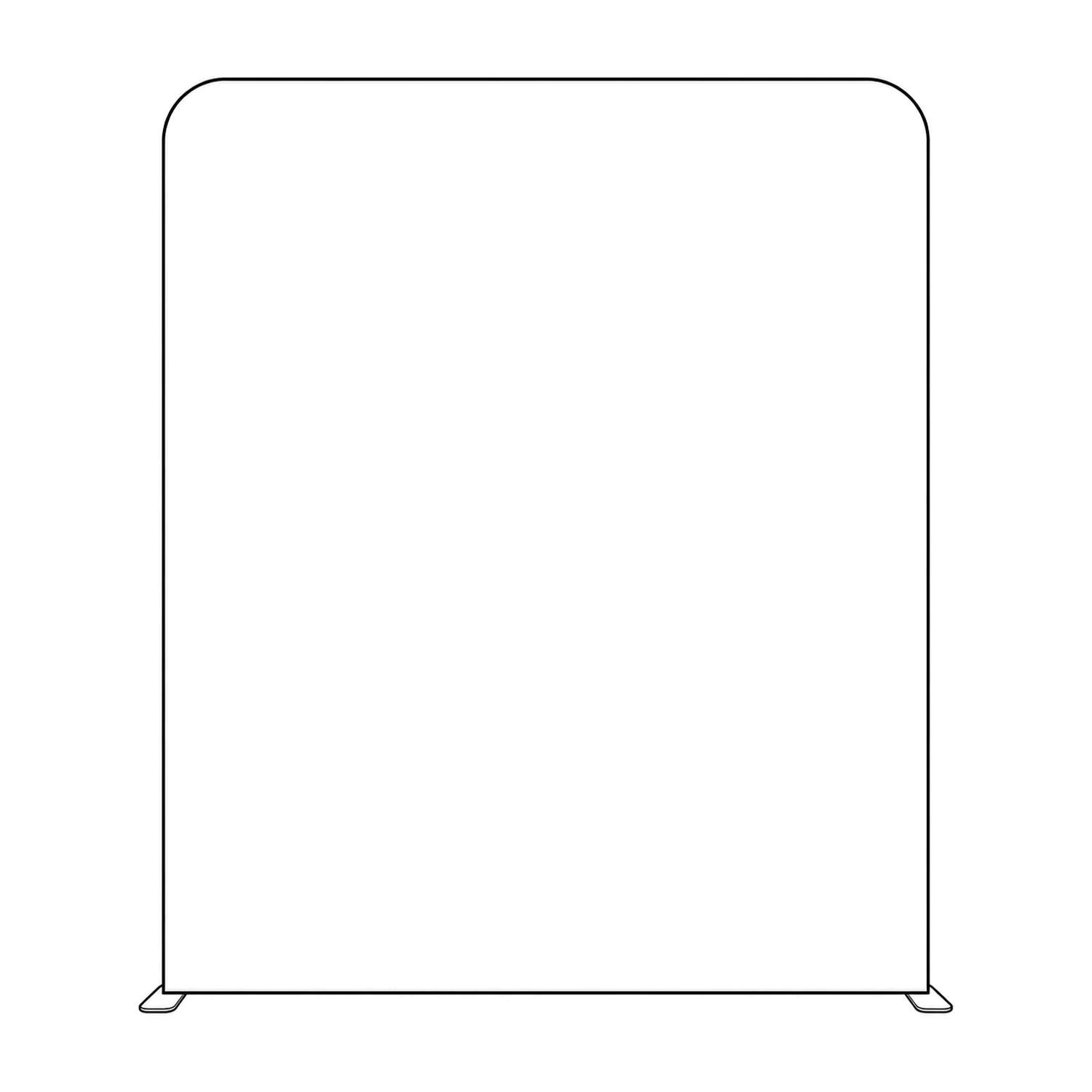 Straight Stretch Fabric Display Wall line drawing