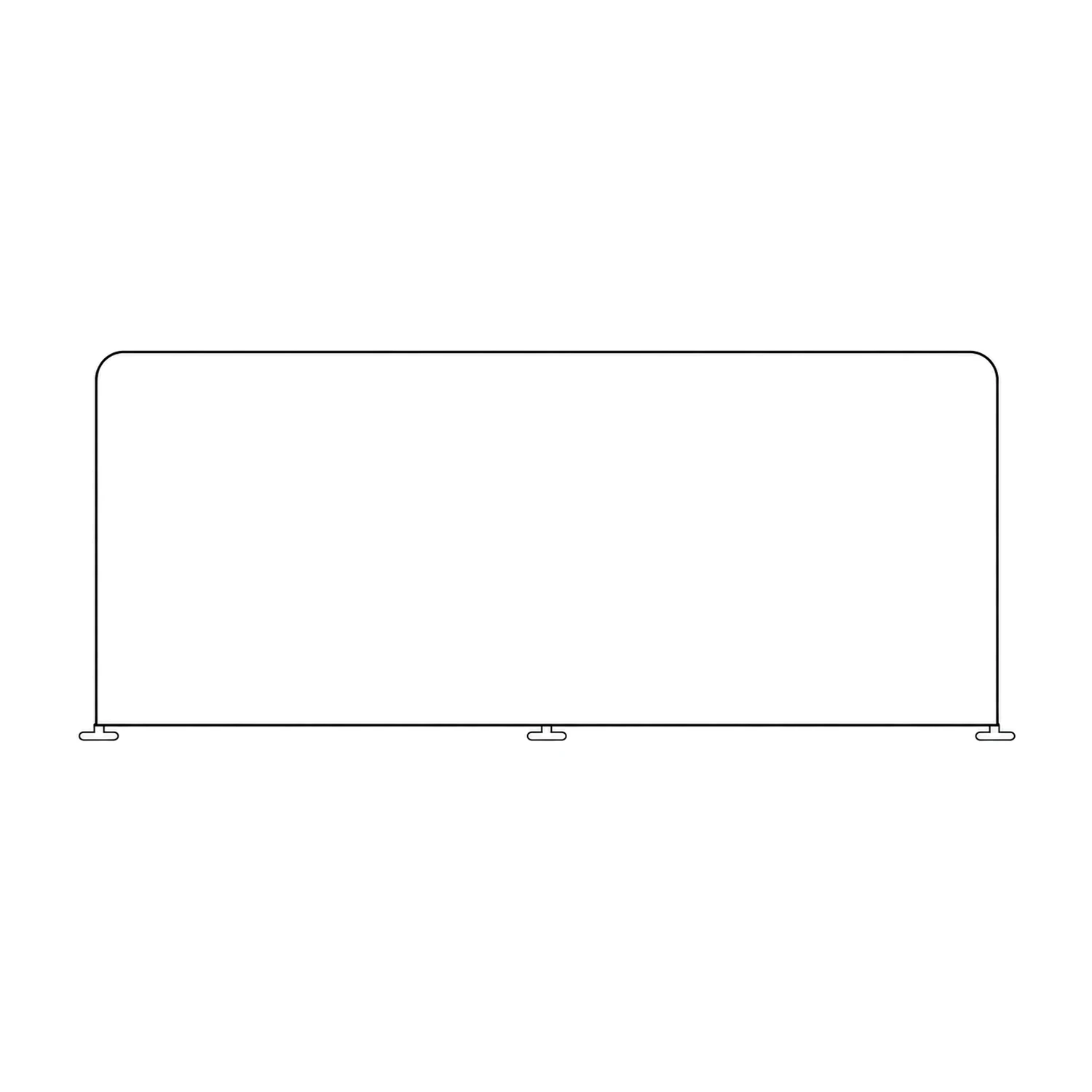 Straight Stretch Fabric Display Wall line drawing