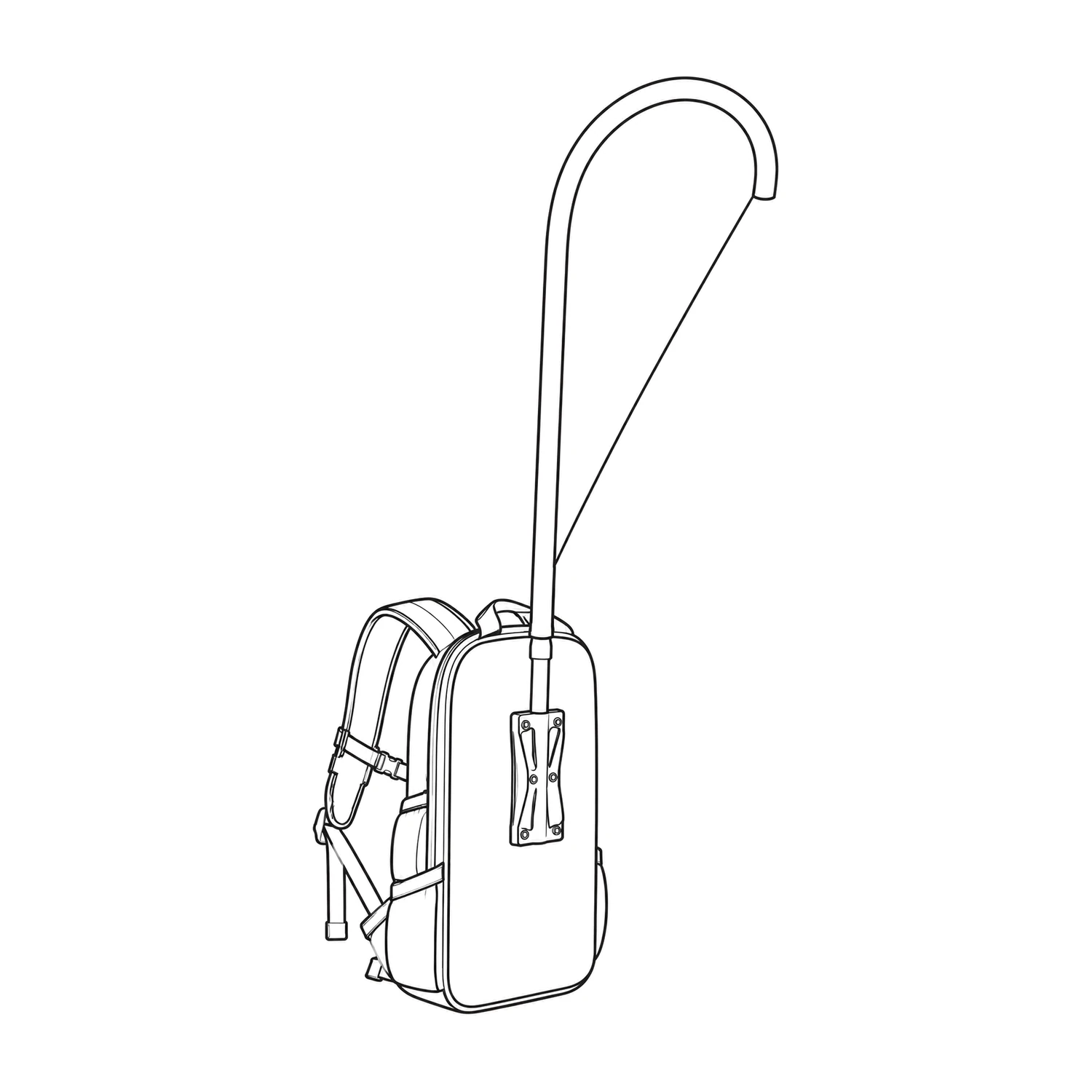 Street Flag Backpack Flag with Quill Flag line drawing
