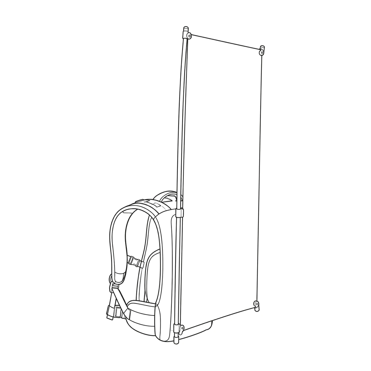 Street Flag Backpack Flag with X Banner Flag line drawing
